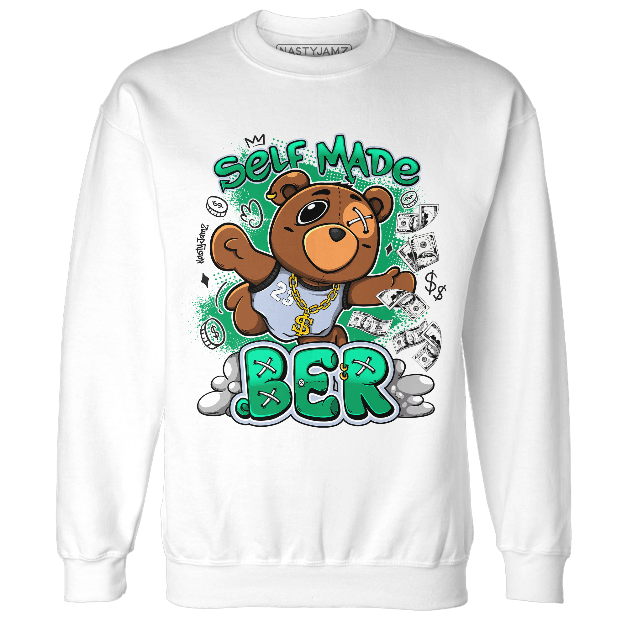 Lucky Green 5s Sweatshirt Match Self Made BER - NastyJamz