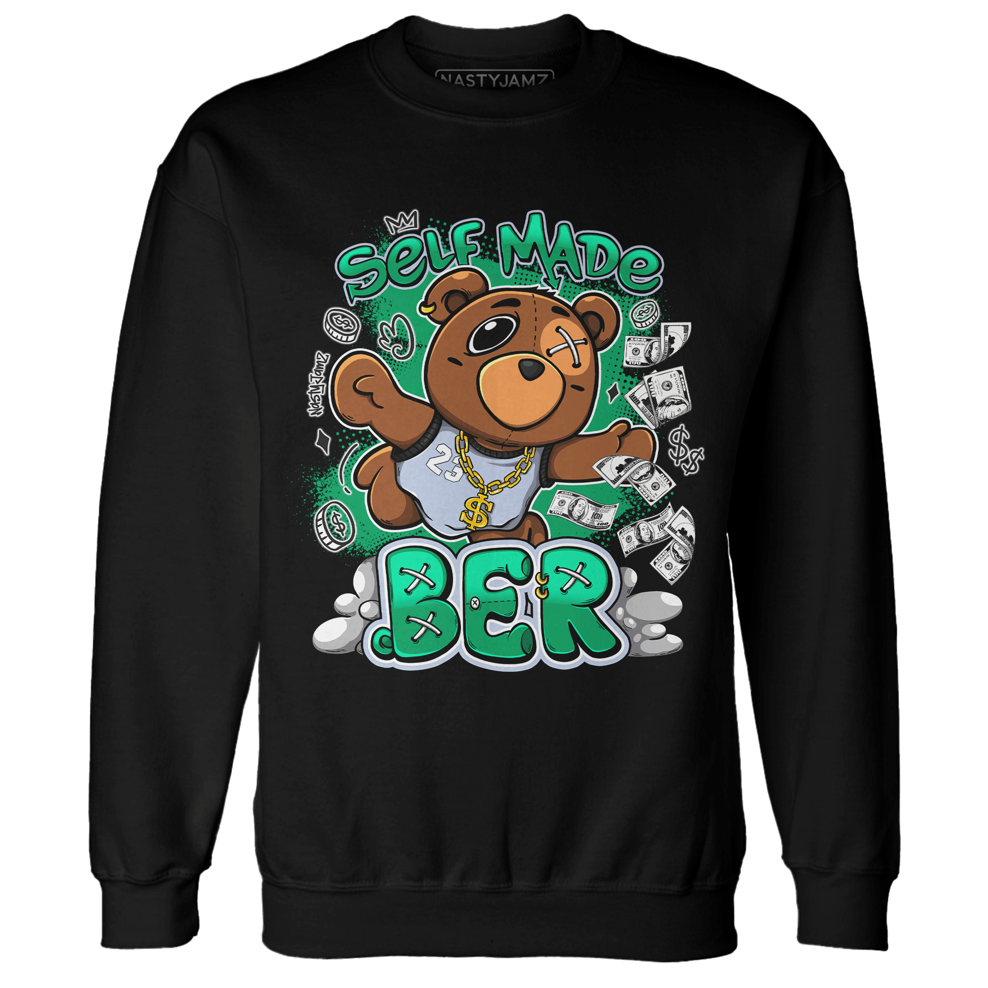 Lucky Green 5s Sweatshirt Match Self Made BER - NastyJamz