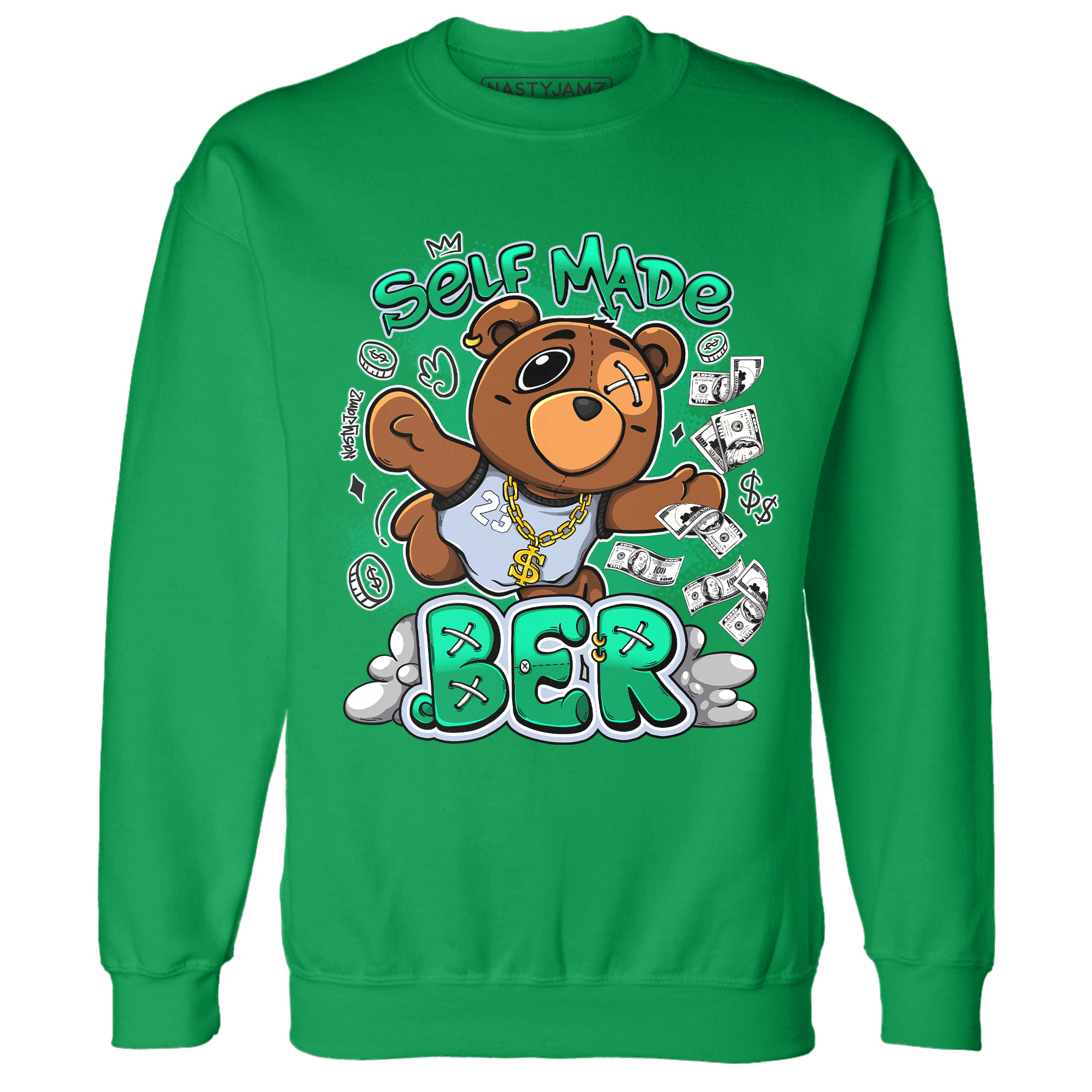Lucky Green 5s Sweatshirt Match Self Made BER - NastyJamz