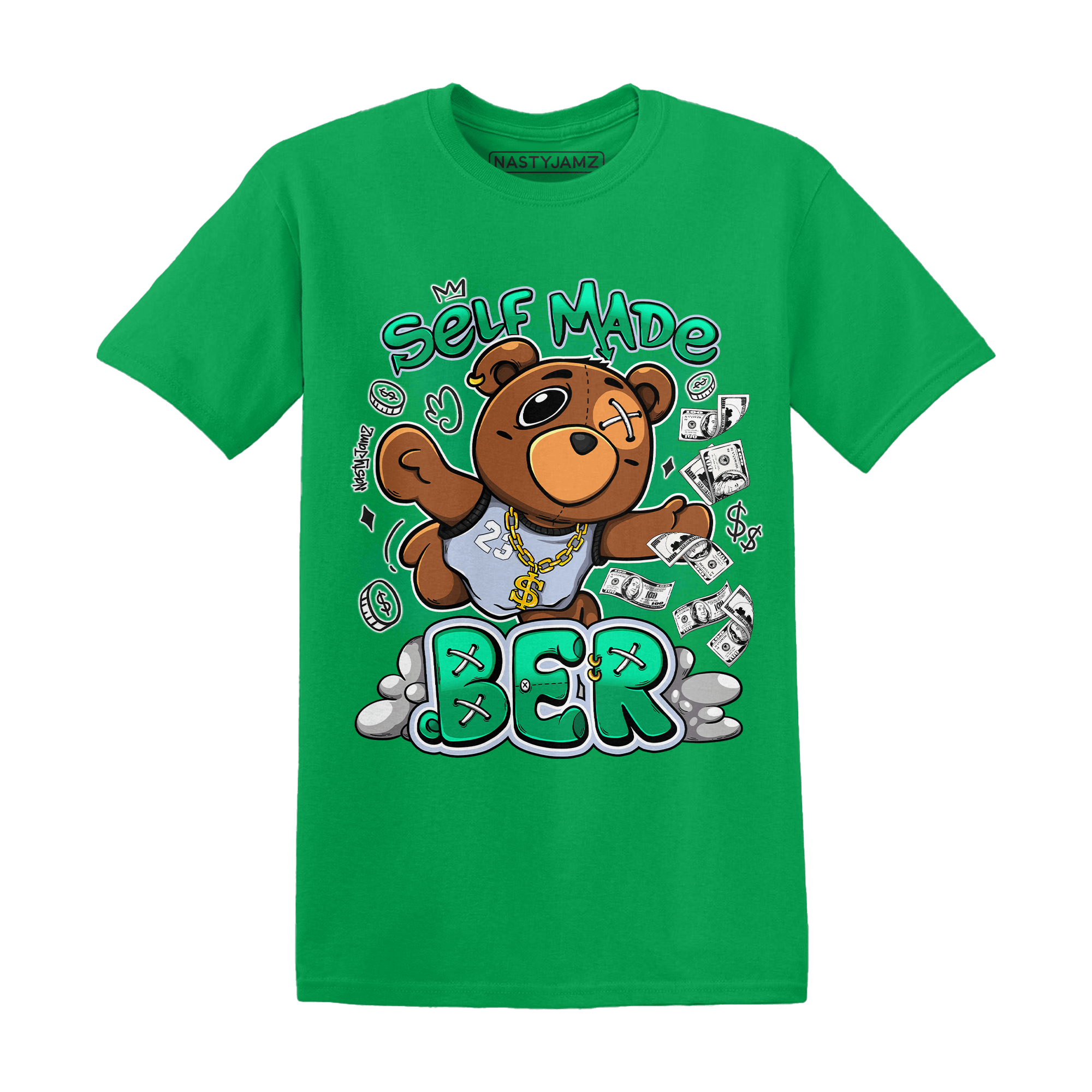 Lucky Green 5s T Shirt Match Self Made BER - NastyJamz
