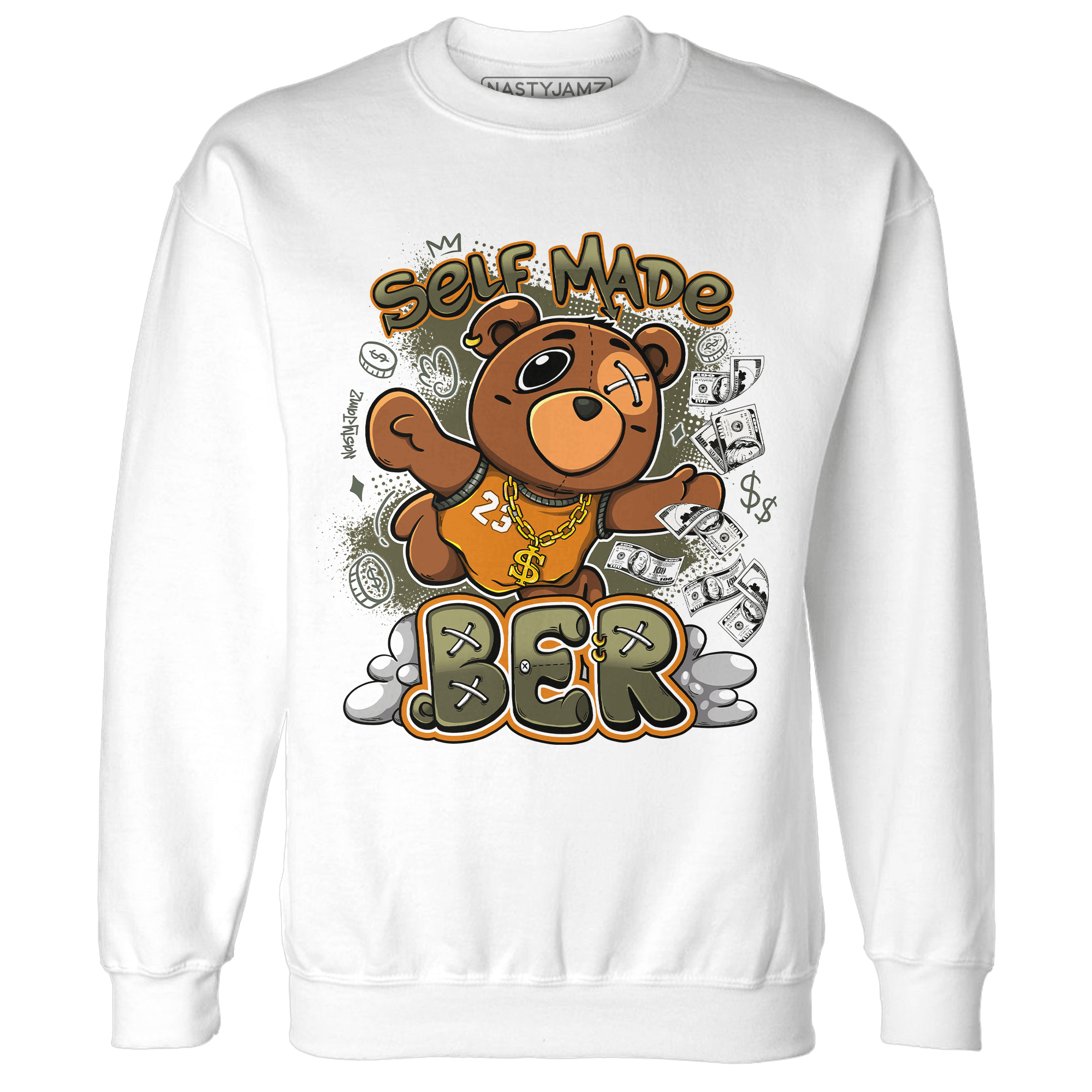 Olive 5s Sweatshirt Match Self Made BER - NastyJamz
