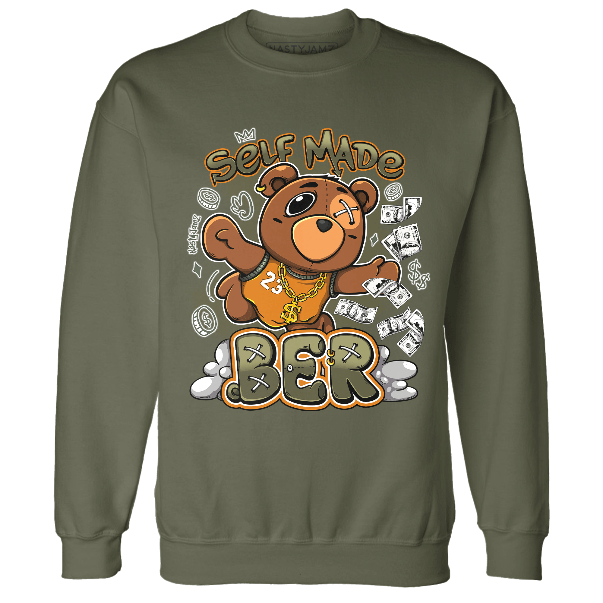 Olive 5s Sweatshirt Match Self Made BER - NastyJamz