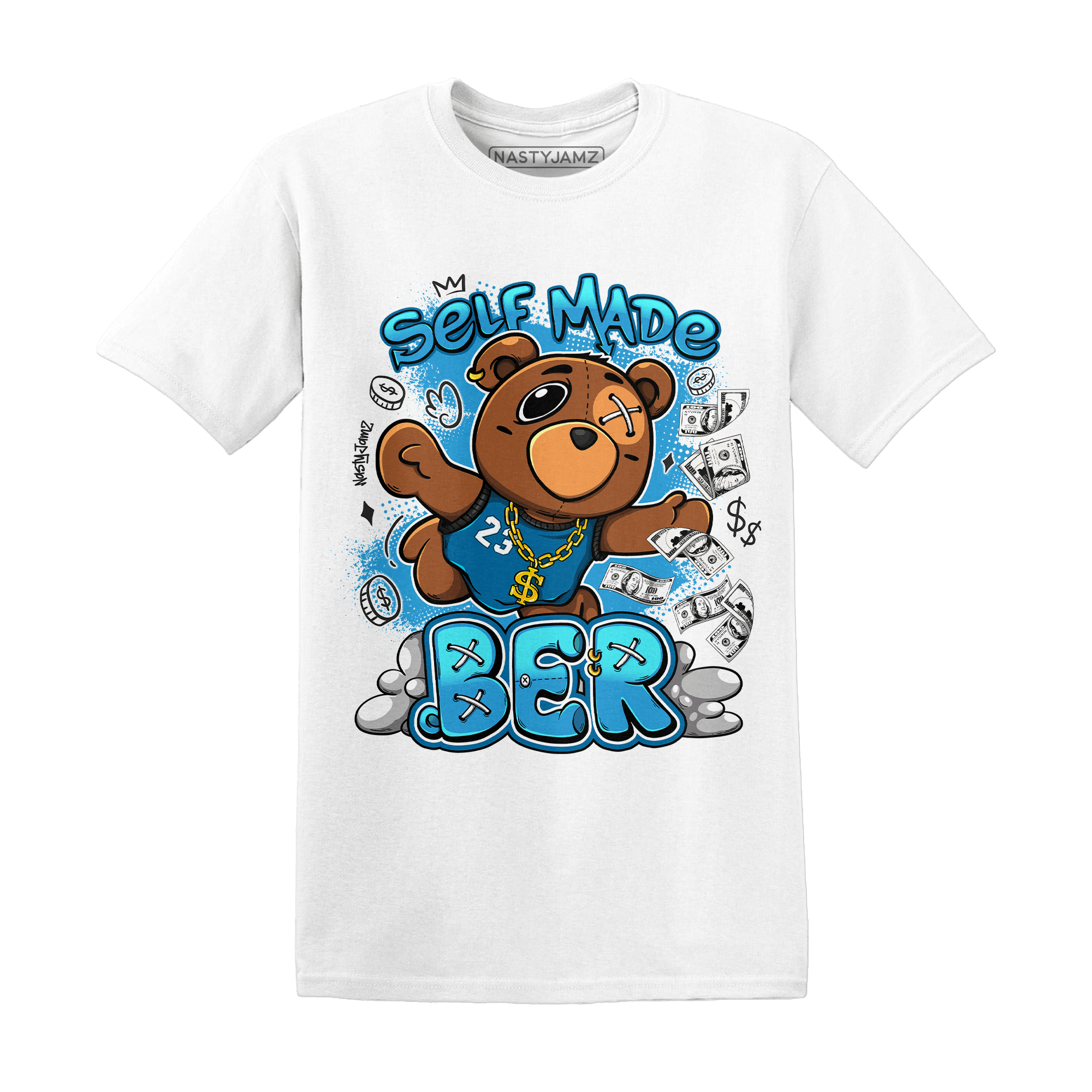 Powder Blue 9s T Shirt Match Self Made BER - NastyJamz