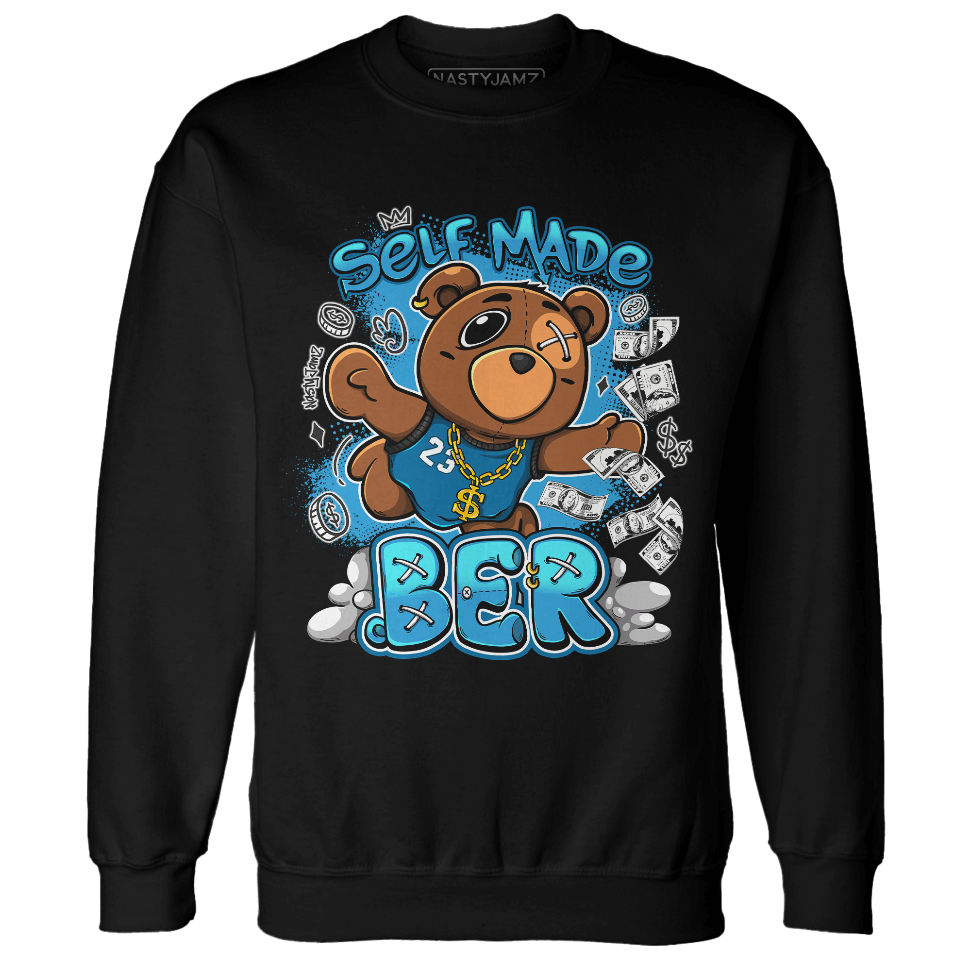 Powder Blue 9s Sweatshirt Match Self Made BER - NastyJamz
