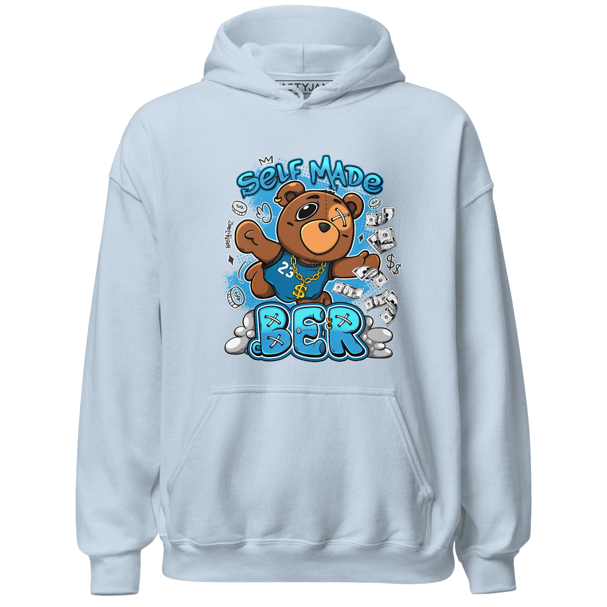 Powder Blue 9s Hoodie Match Self Made BER - NastyJamz