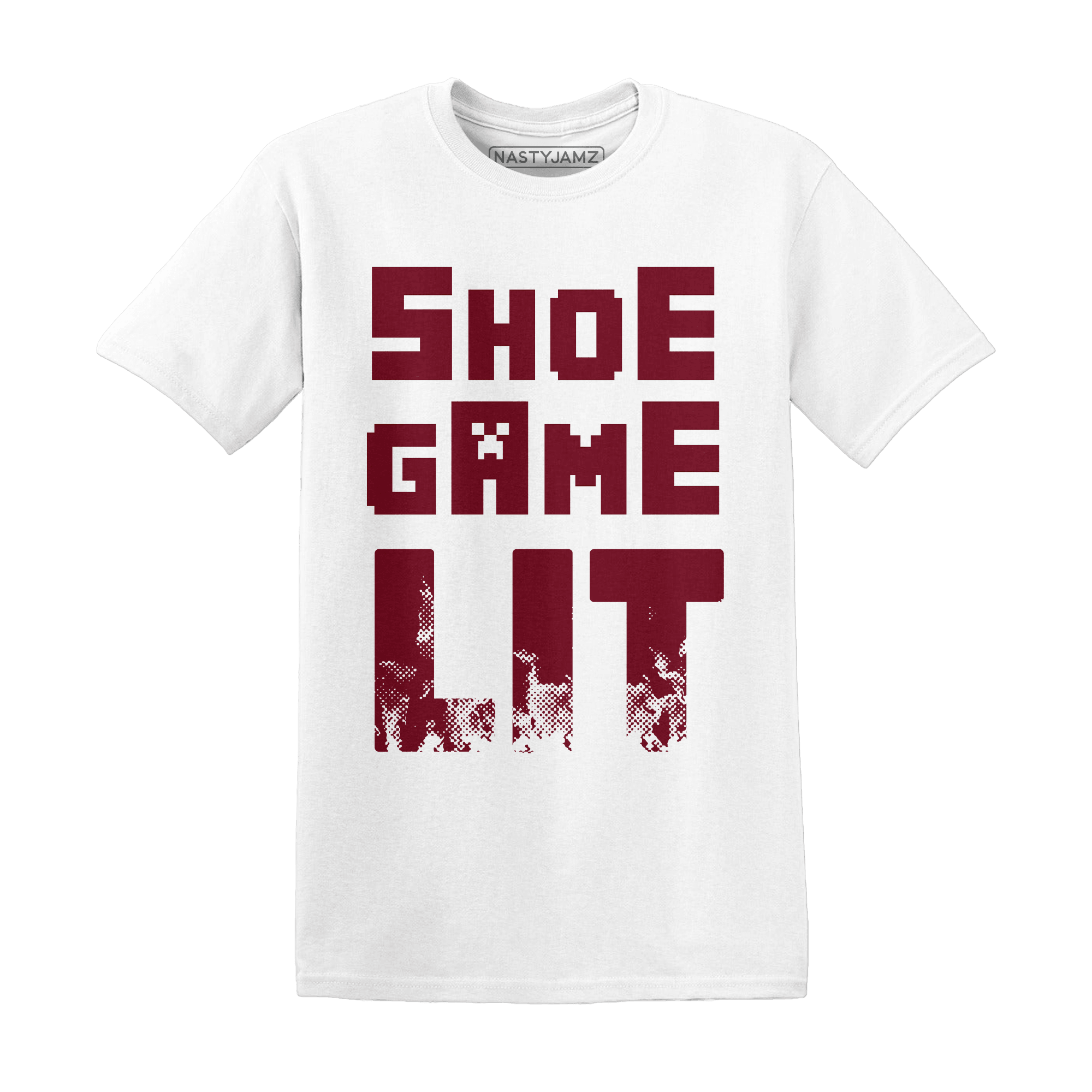 High White Team Red 1s T Shirt Match Shoe Game Lit - NastyJamz