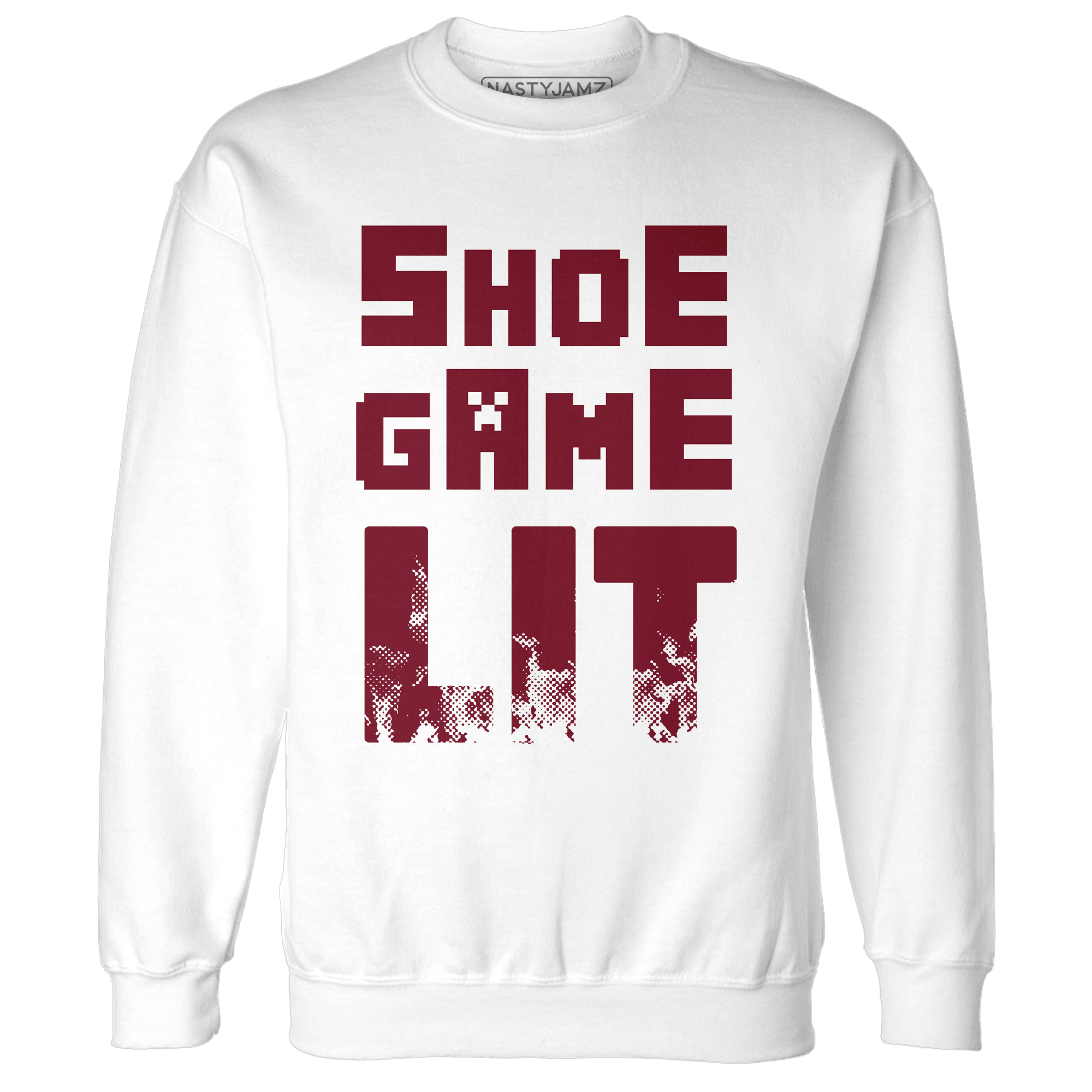 High White Team Red 1s Sweatshirt Match Shoe Game Lit - NastyJamz