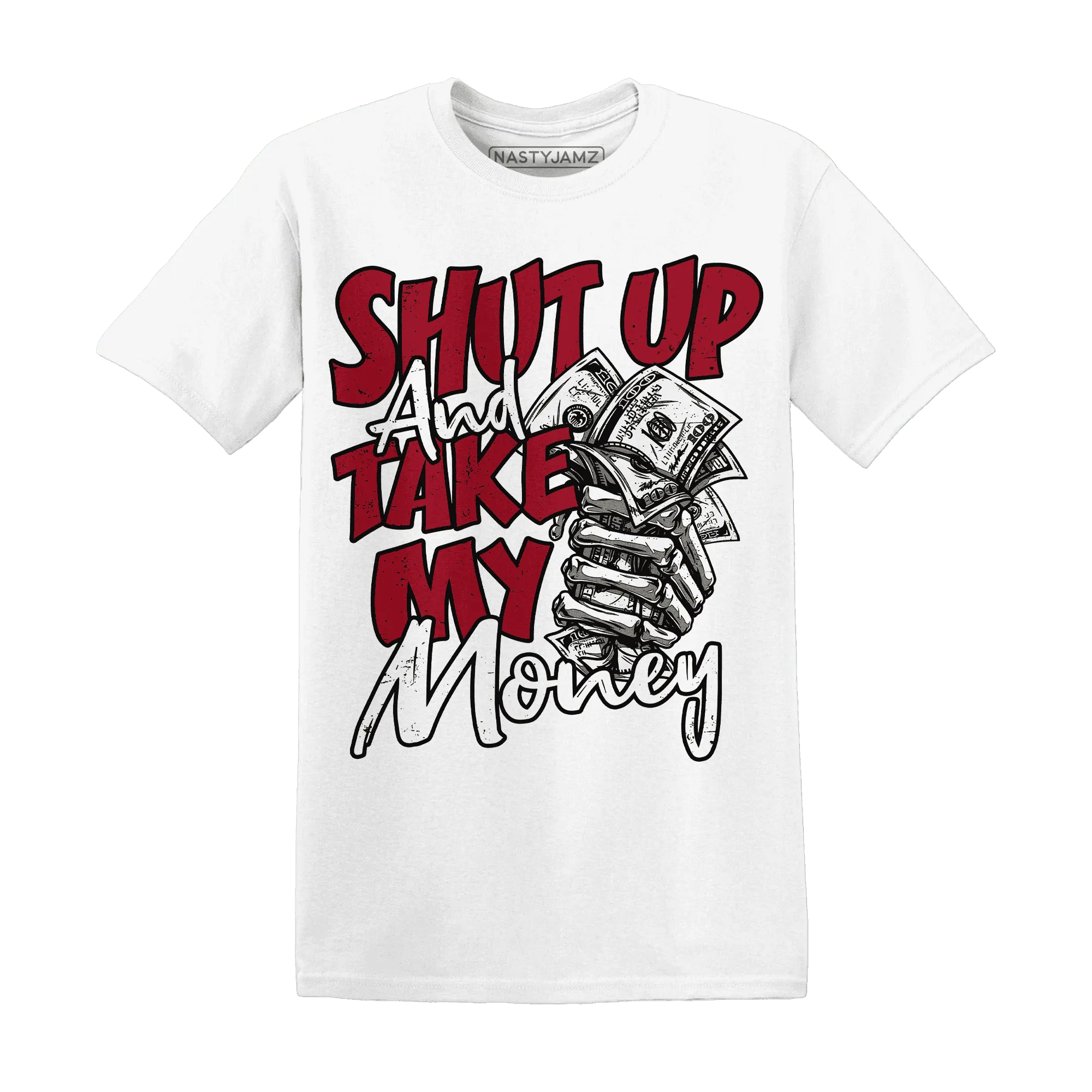 Retro-Red-Taxi-12s-T-Shirt-Match-Shut-Up