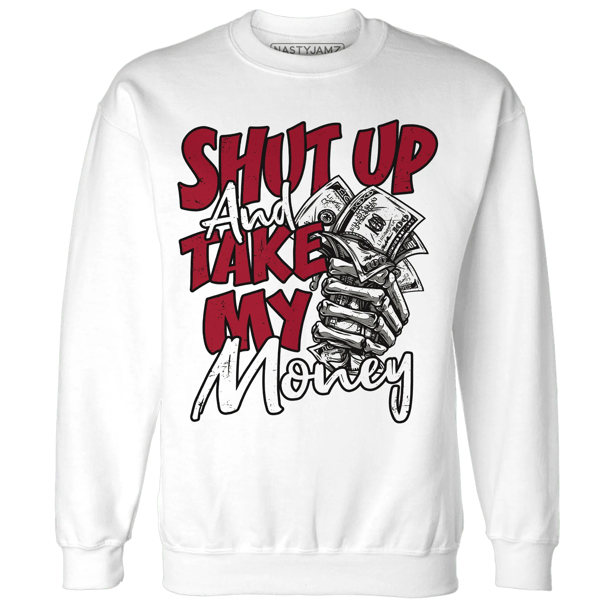 Retro-Red-Taxi-12s-Sweatshirt-Match-Shut-Up