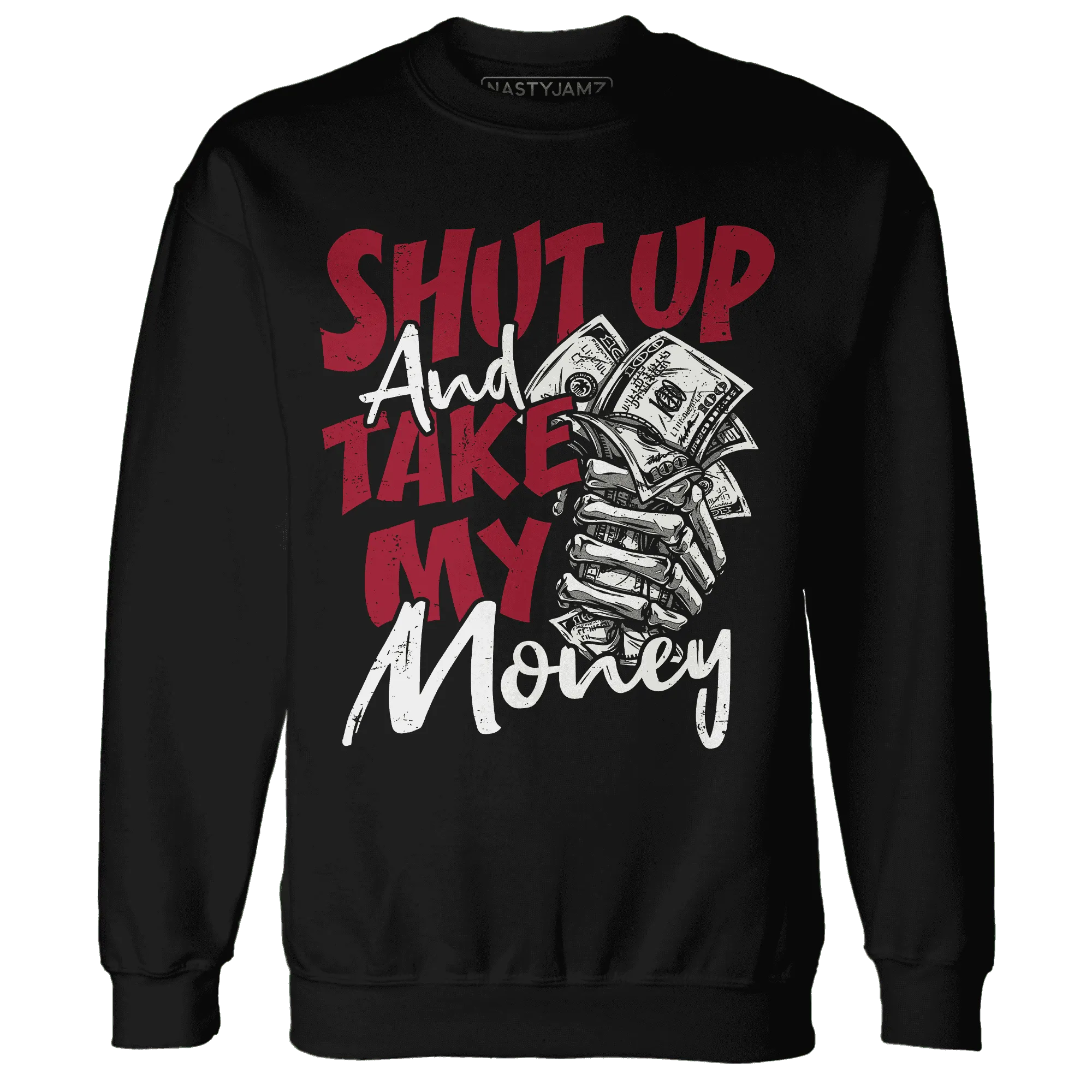 Retro-Red-Taxi-12s-Sweatshirt-Match-Shut-Up