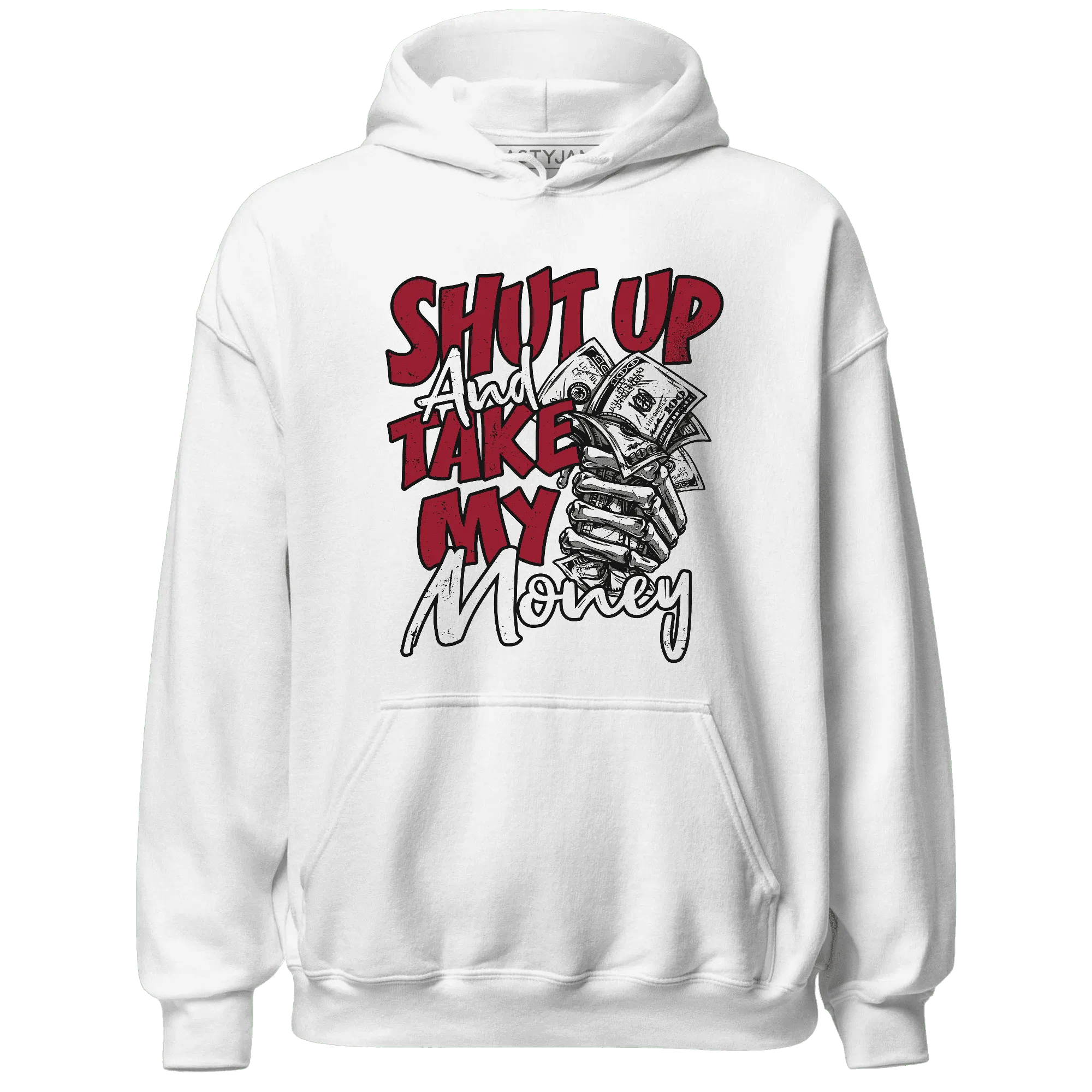 Retro-Red-Taxi-12s-Hoodie-Match-Shut-Up