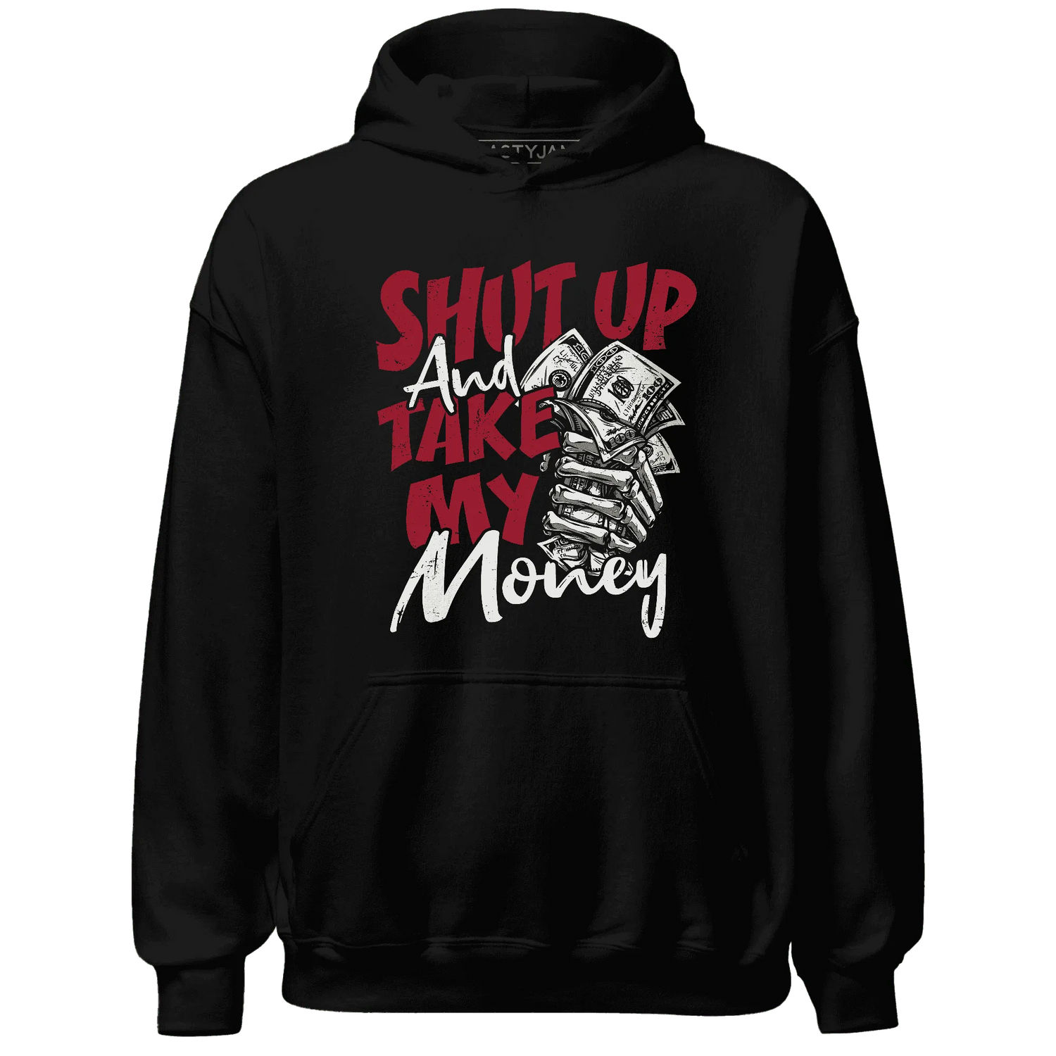 Retro-Red-Taxi-12s-Hoodie-Match-Shut-Up