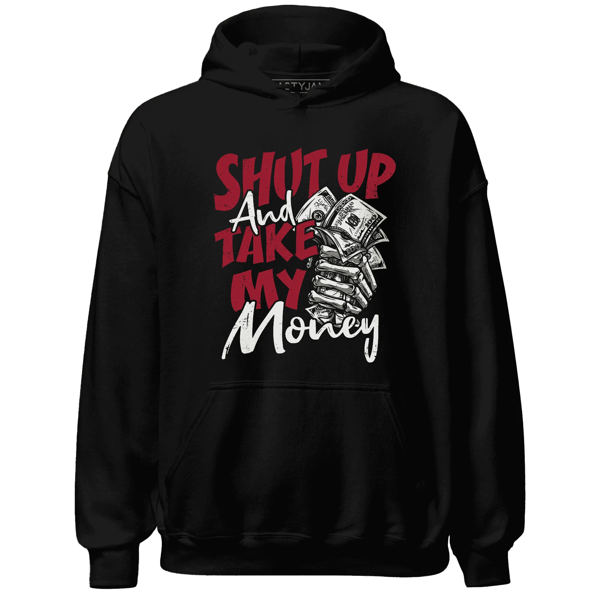 Retro-Red-Taxi-12s-Hoodie-Match-Shut-Up