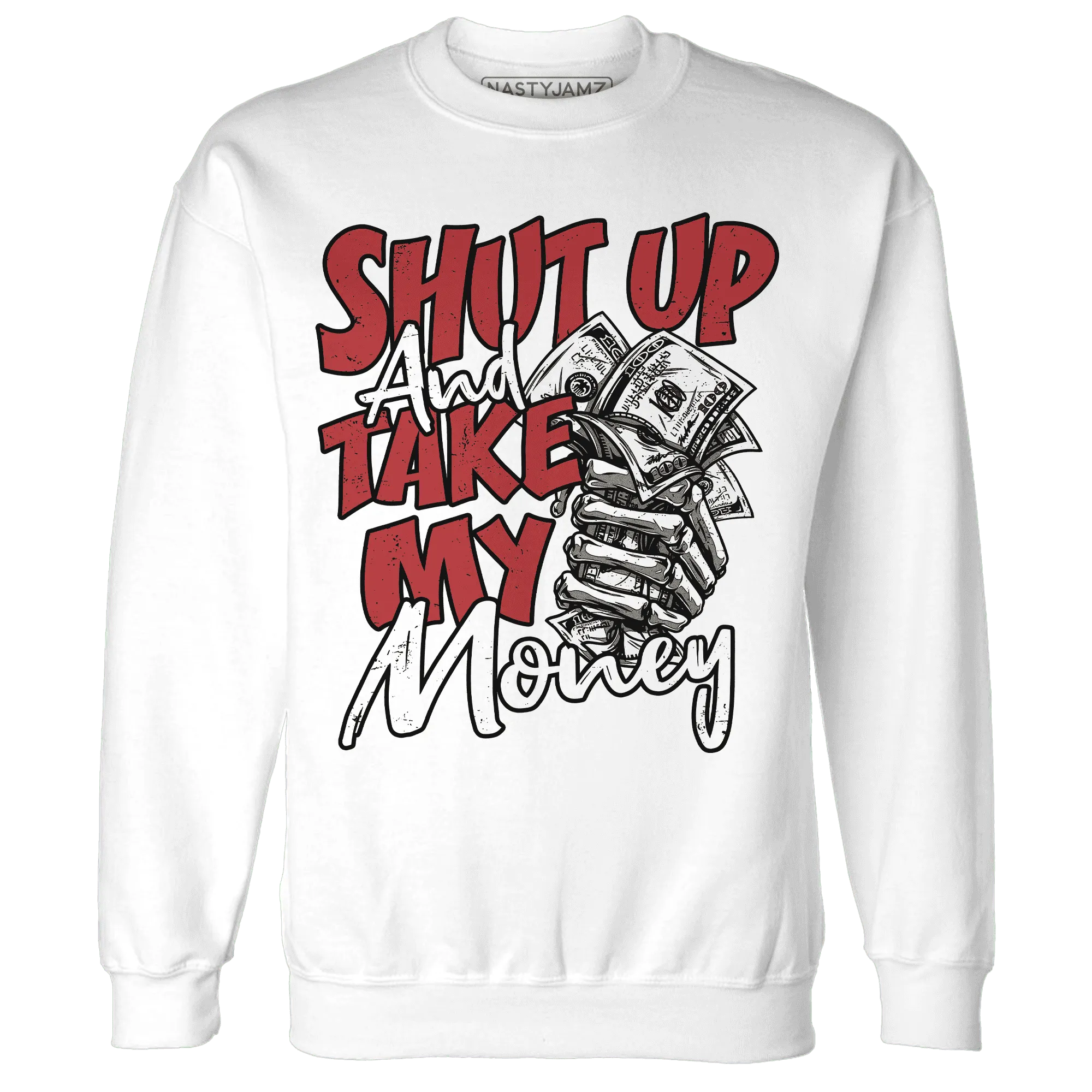 Black-Toe-Reimagined-Red-White-1s-Sweatshirt-Match-Shut-Up