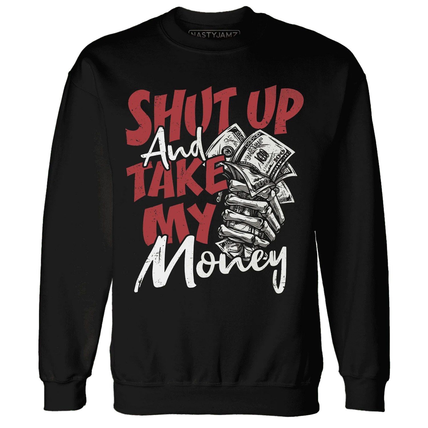 Black-Toe-Reimagined-Red-White-1s-Sweatshirt-Match-Shut-Up