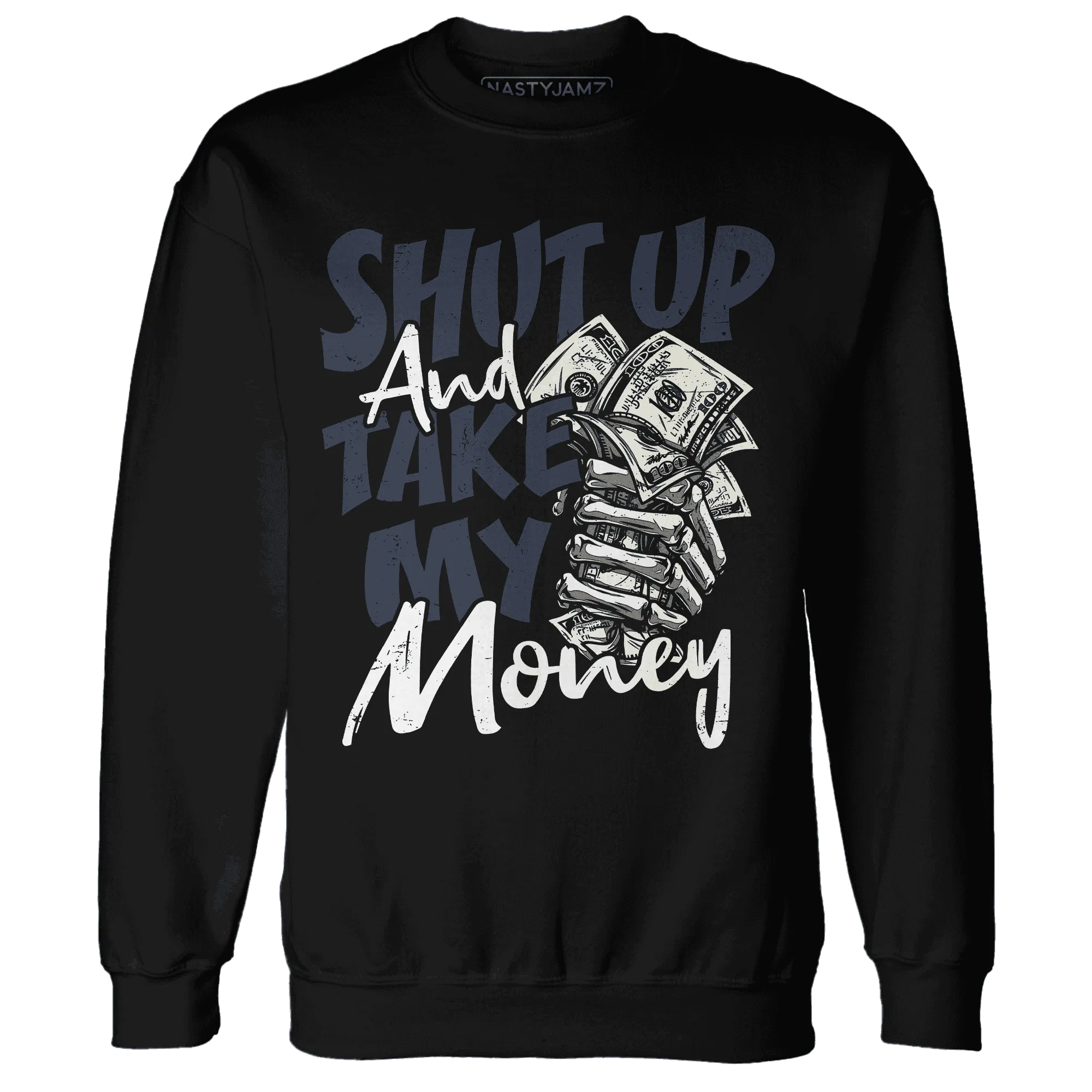White-Navy-6s-Sweatshirt-Match-Shut-Up