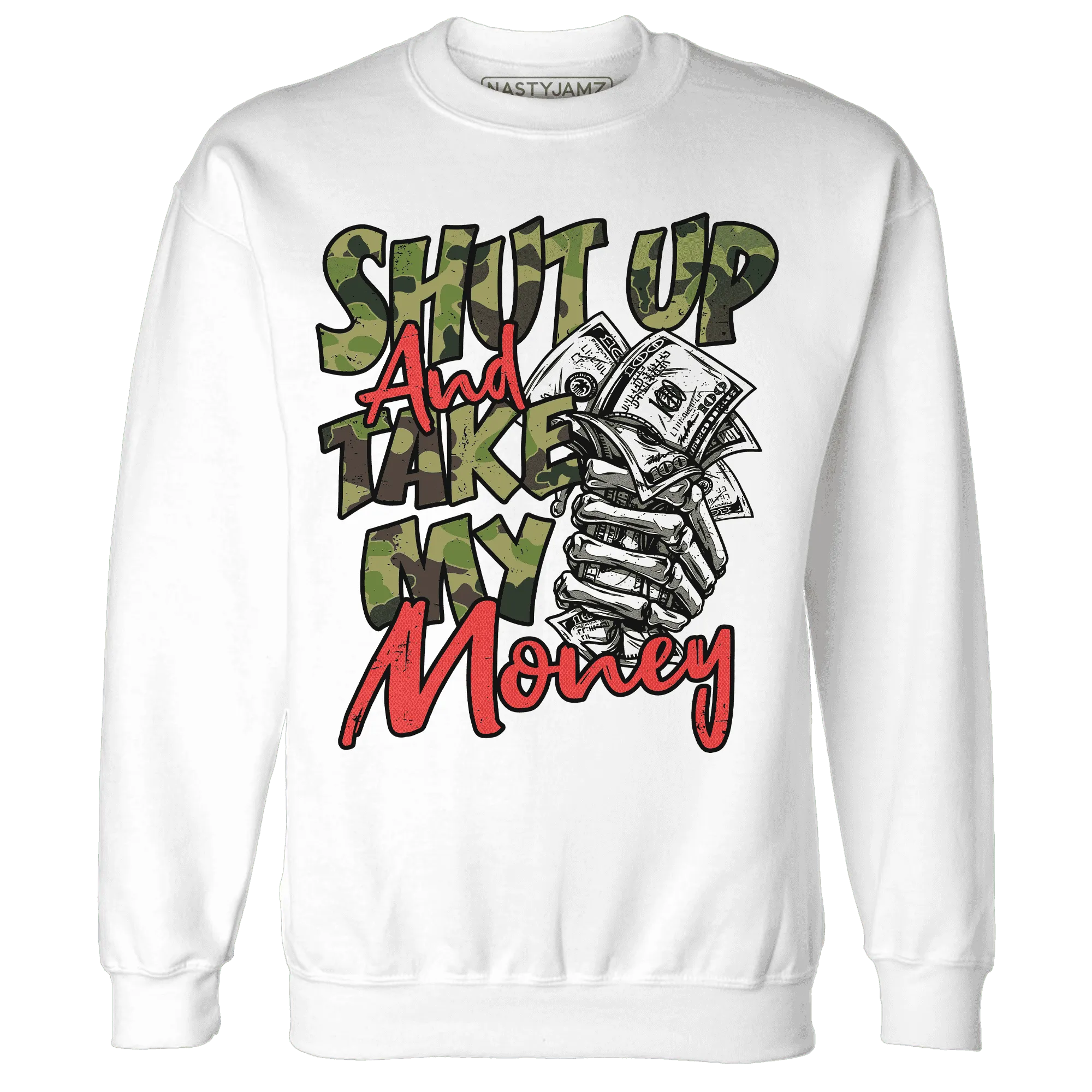 AM-90-Dark-Sage-Solar-Red-NastyJamz-Sweatshirt-Match-Shut-Up