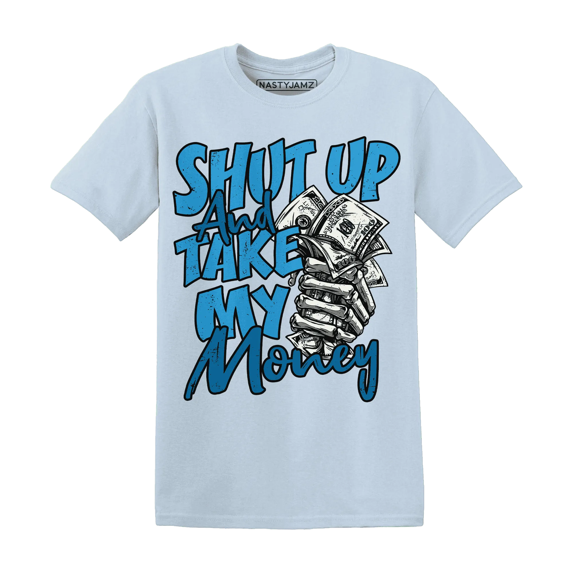 Powder-Blue-9s-T-Shirt-Match-Shut-Up