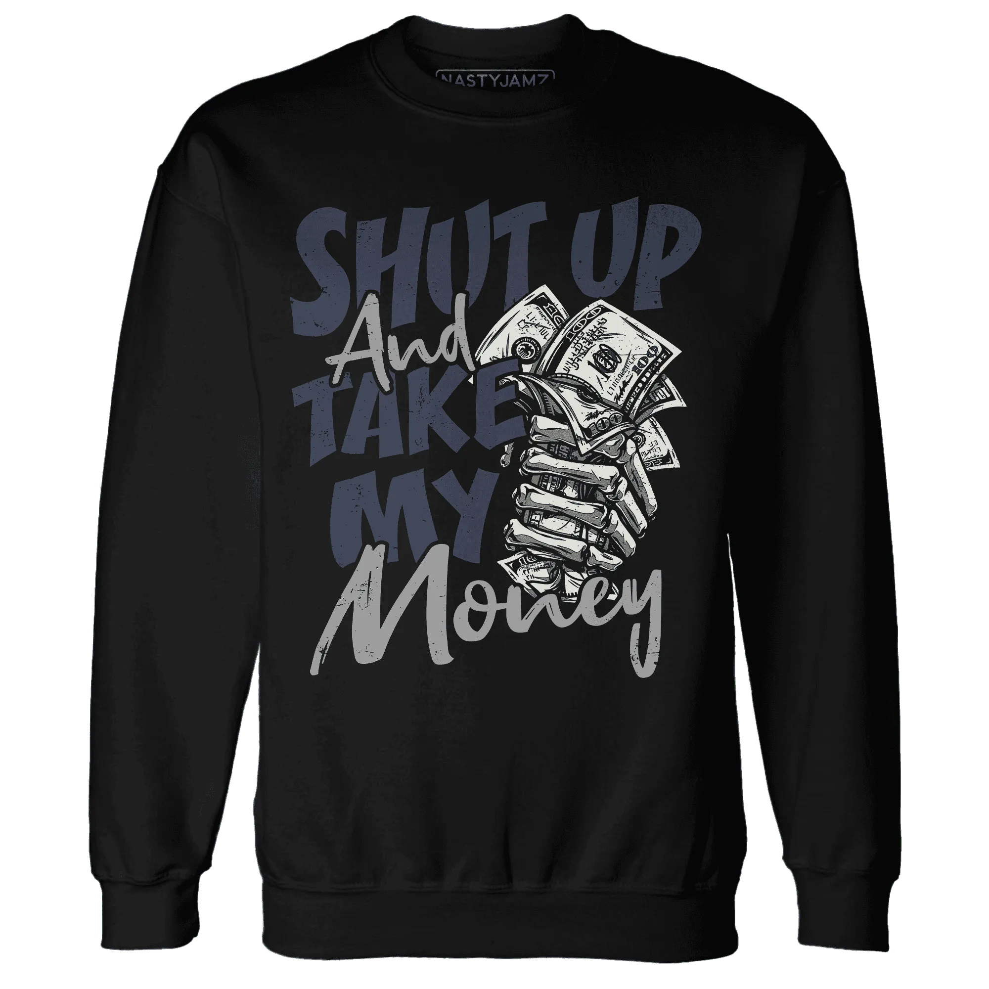 VaporMax-Plus-Midnight-Navy-White-Metallic-Silver-NastyJamz-Sweatshirt-Match-Shut-Up