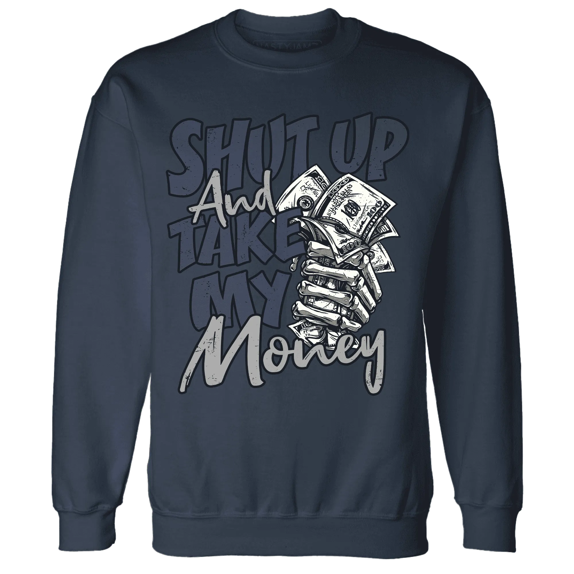 VaporMax-Plus-Midnight-Navy-White-Metallic-Silver-NastyJamz-Sweatshirt-Match-Shut-Up