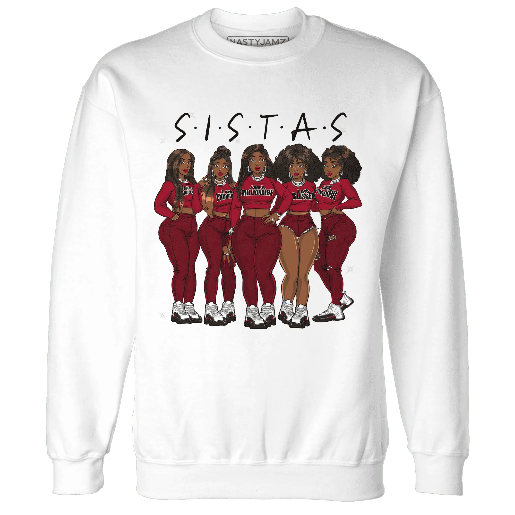 Retro-Red-Taxi-12s-Sweatshirt-Match-Sistas-Melanin-Girl