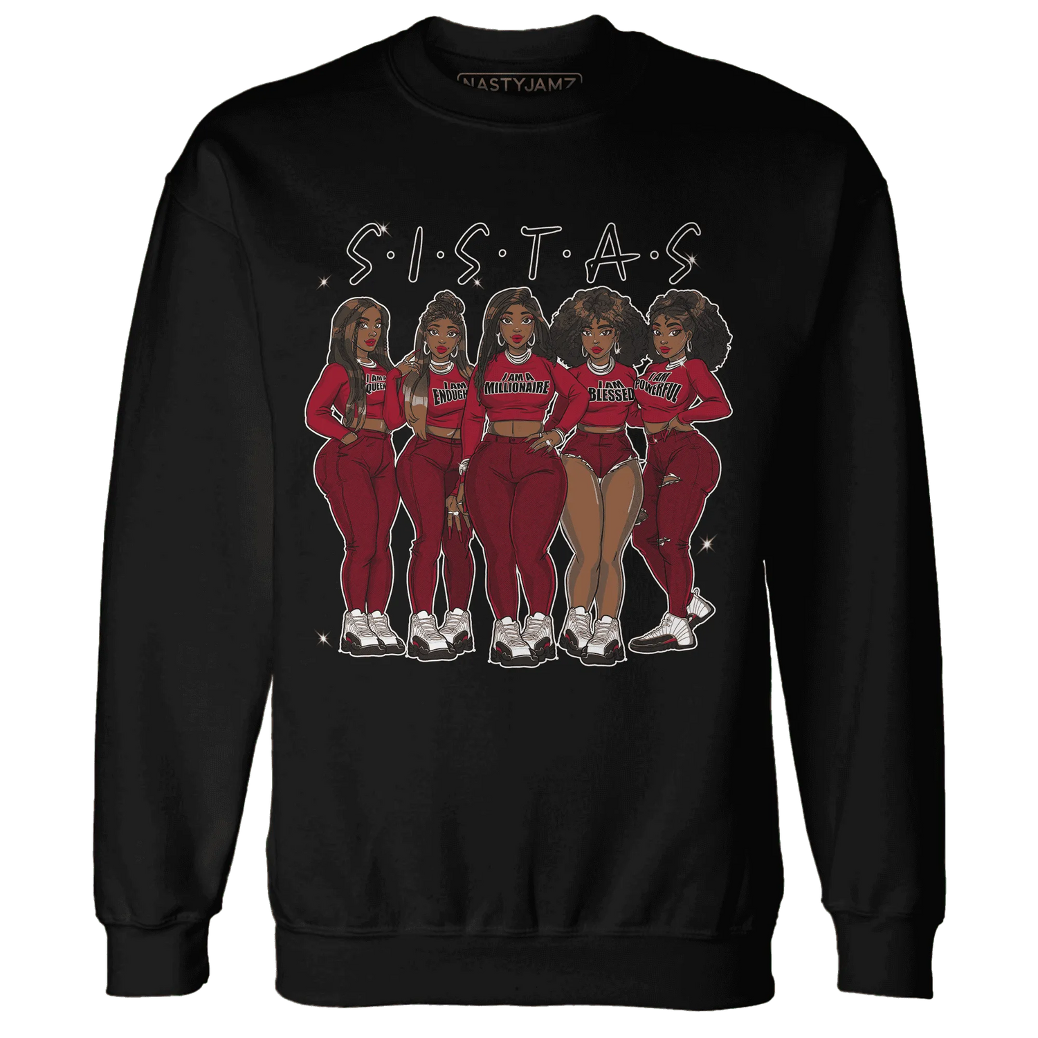 Retro-Red-Taxi-12s-Sweatshirt-Match-Sistas-Melanin-Girl