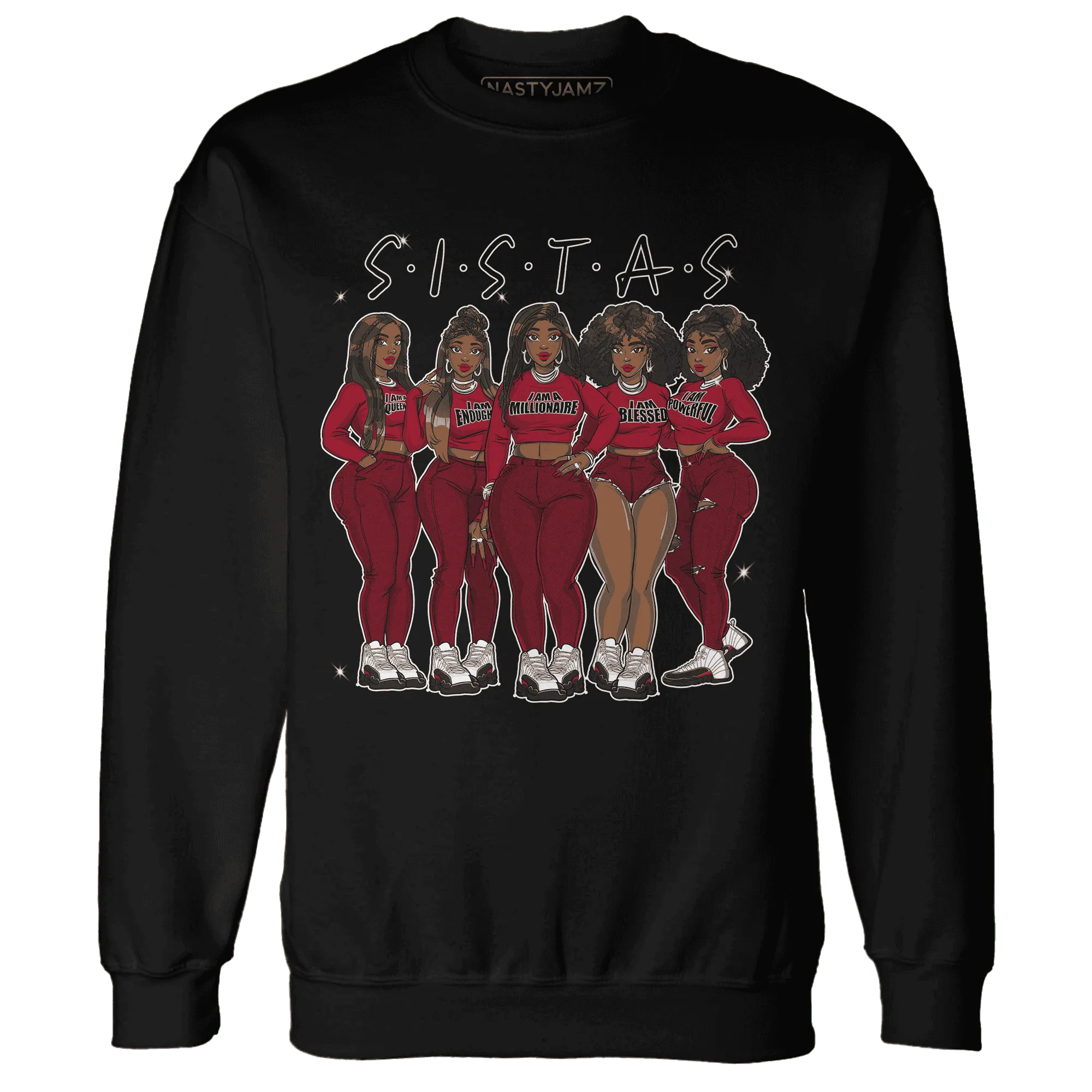 Retro-Red-Taxi-12s-Sweatshirt-Match-Sistas-Melanin-Girl
