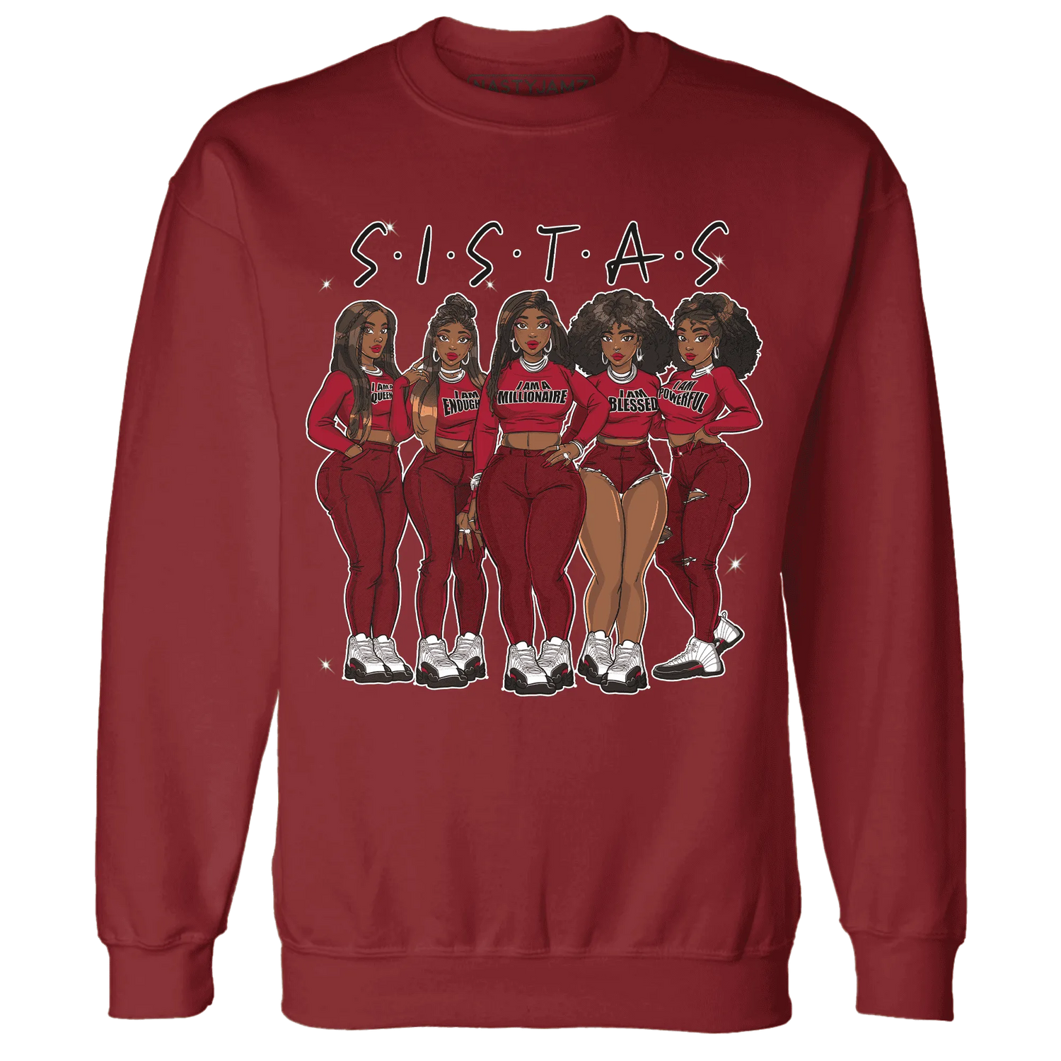 Retro-Red-Taxi-12s-Sweatshirt-Match-Sistas-Melanin-Girl