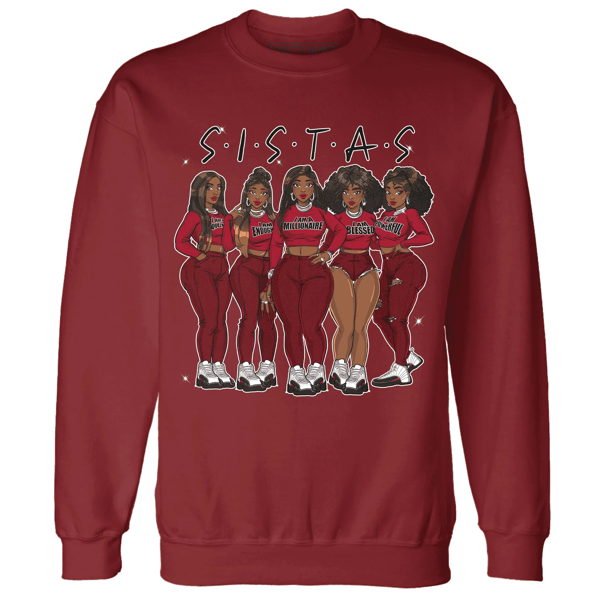 Retro-Red-Taxi-12s-Sweatshirt-Match-Sistas-Melanin-Girl