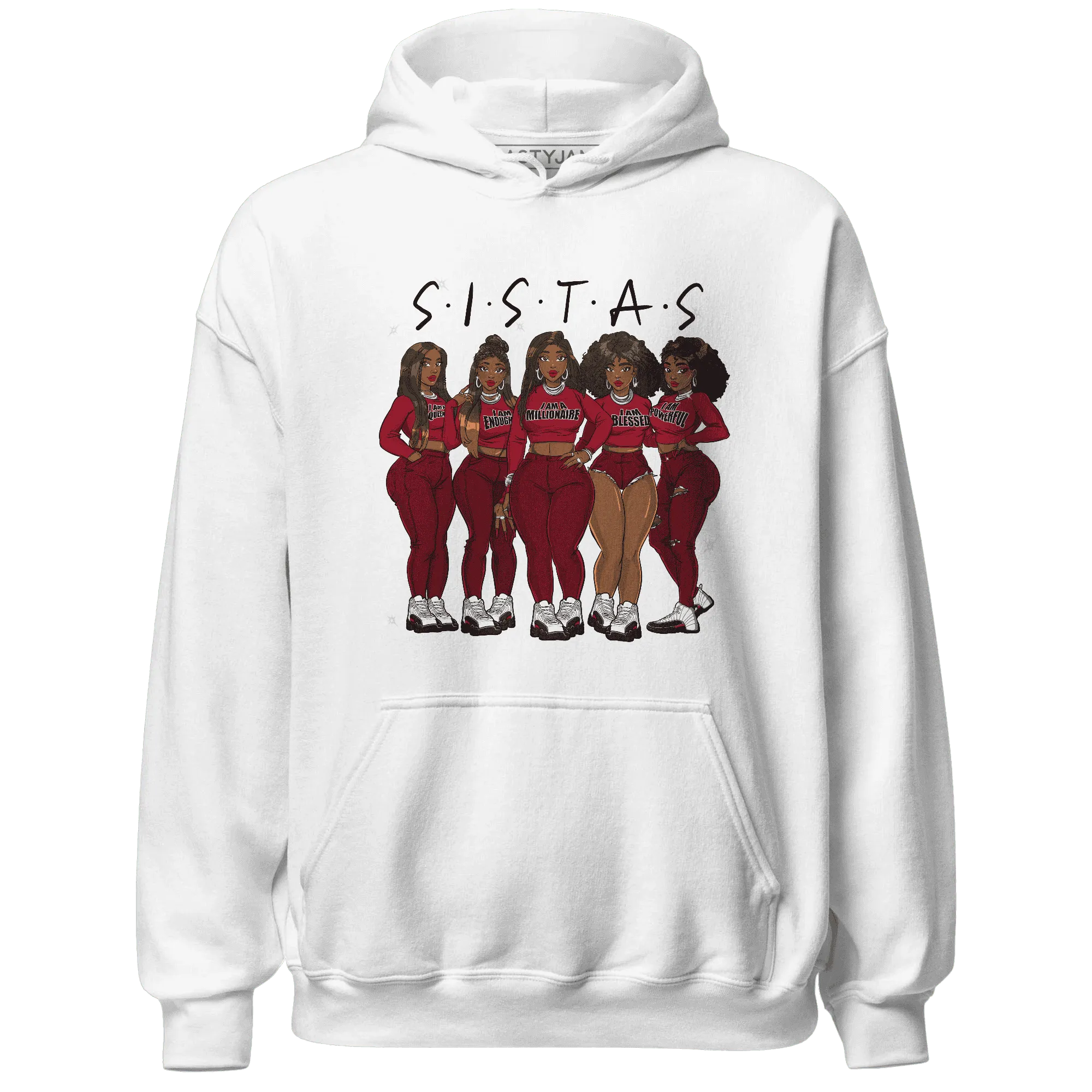 Retro-Red-Taxi-12s-Hoodie-Match-Sistas-Melanin-Girl