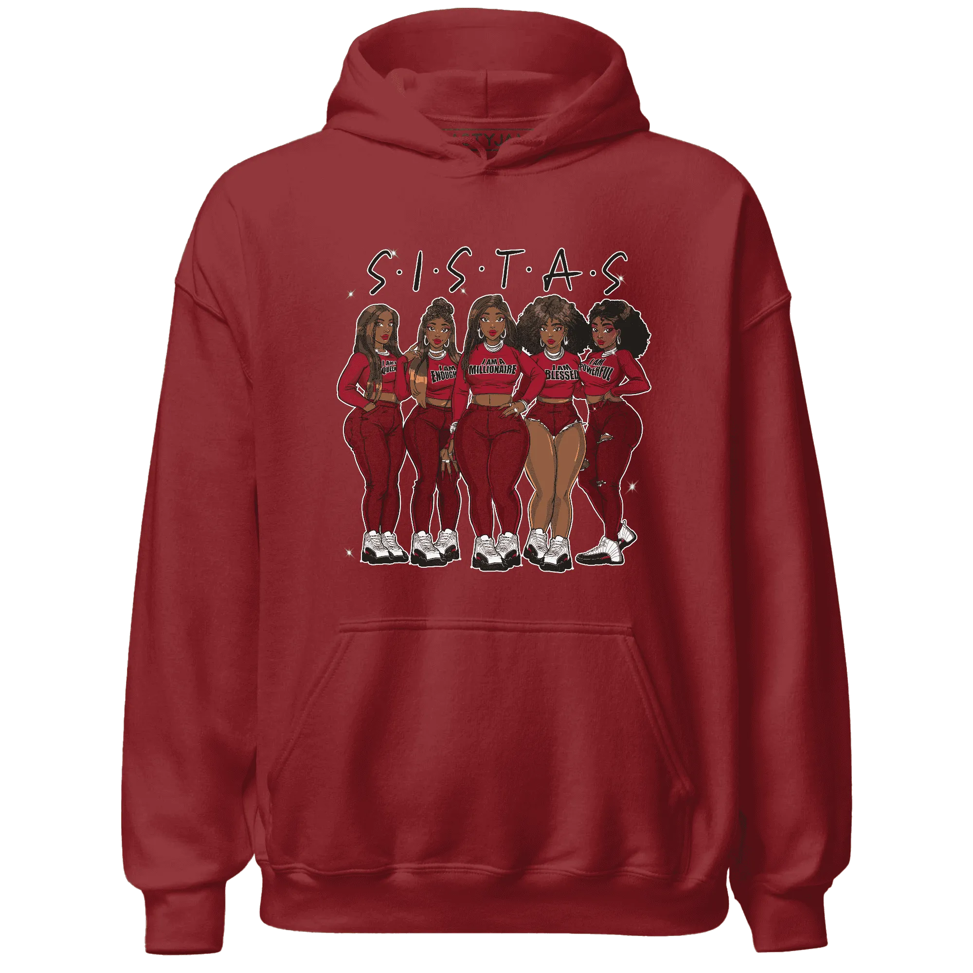 Retro-Red-Taxi-12s-Hoodie-Match-Sistas-Melanin-Girl