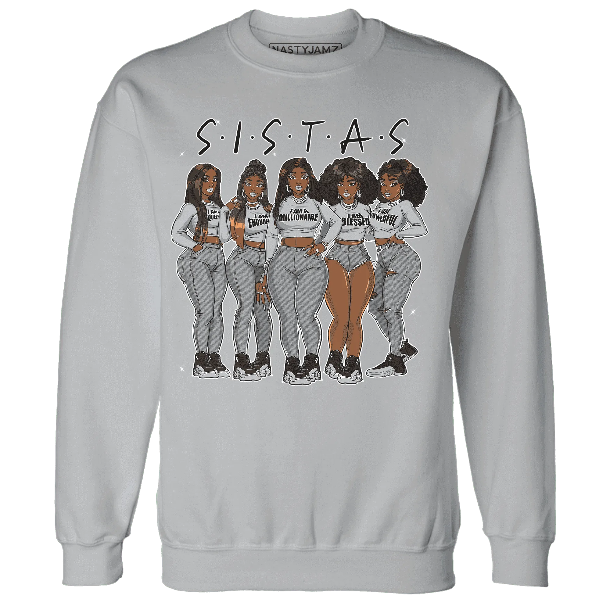 NastyJamz-Wolf-Grey-12s-Sweatshirt-Match-Sistas-Melanin-Girl