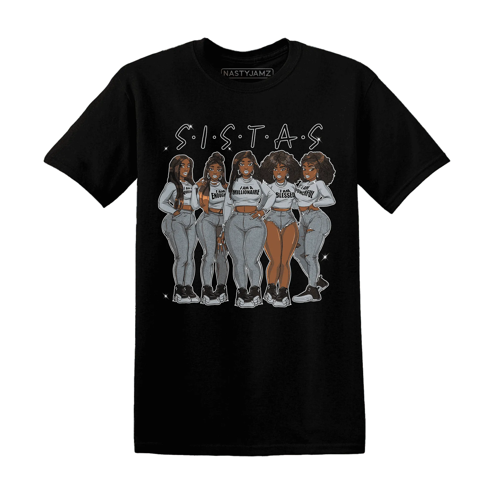 NastyJamz-Wolf-Grey-12s-T-Shirt-Match-Sistas-Melanin-Girl