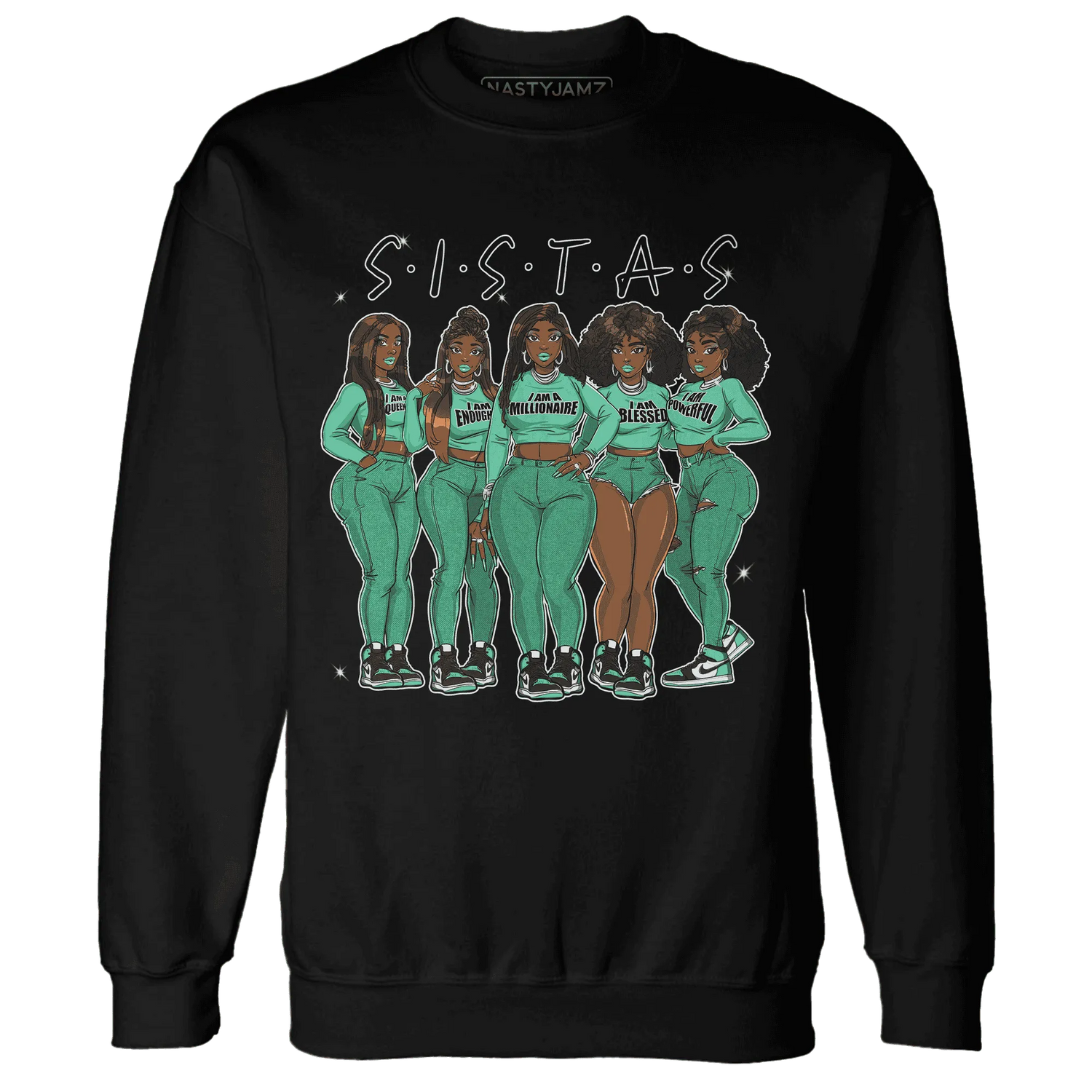 High-OG-Green-Glow-1s-Sweatshirt-Match-Sistas-Melanin-Girl