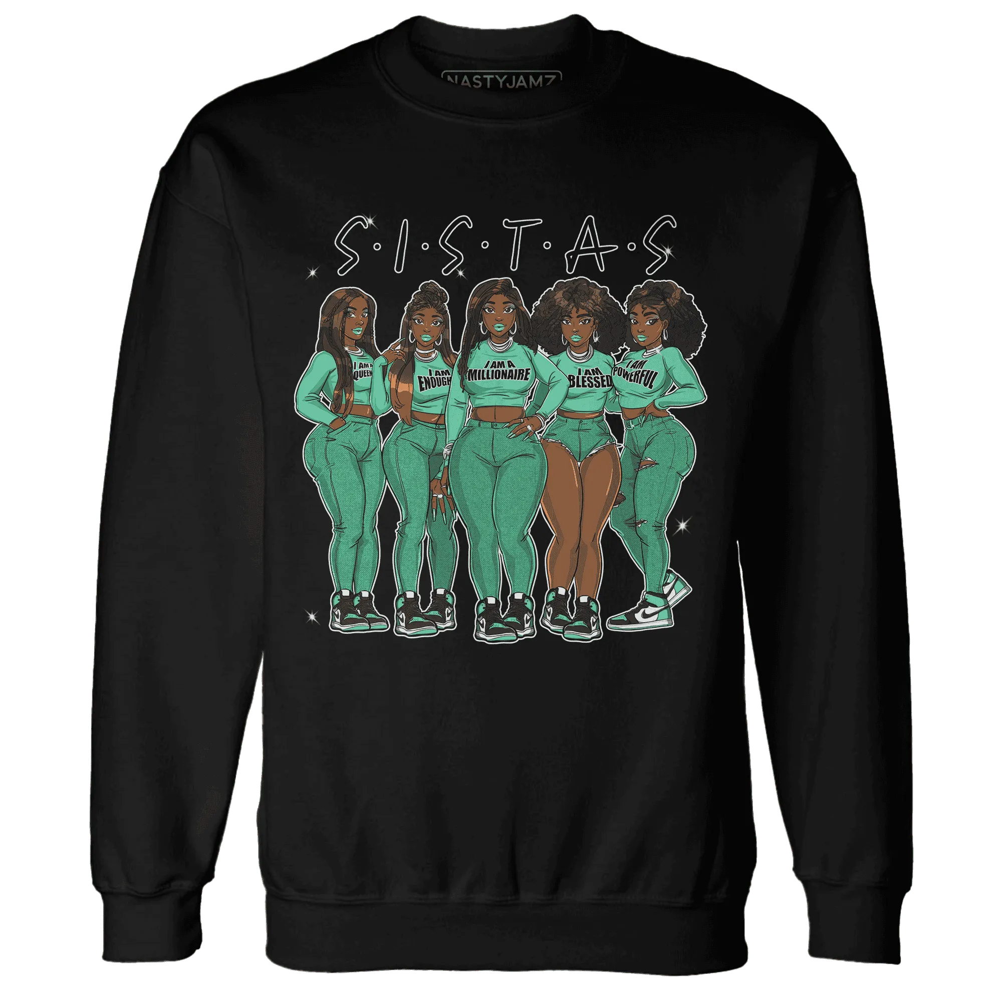 High-OG-Green-Glow-1s-Sweatshirt-Match-Sistas-Melanin-Girl