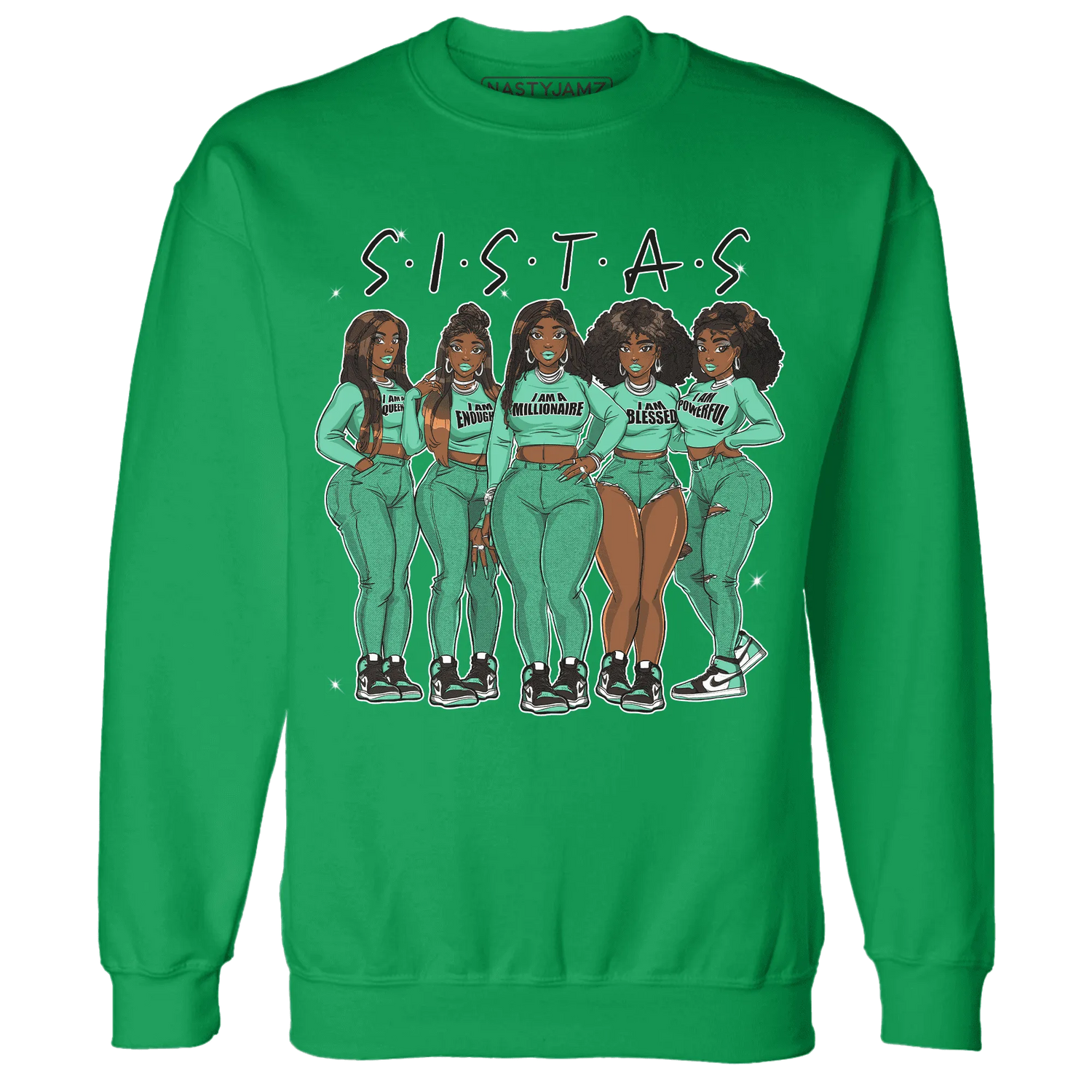 High-OG-Green-Glow-1s-Sweatshirt-Match-Sistas-Melanin-Girl