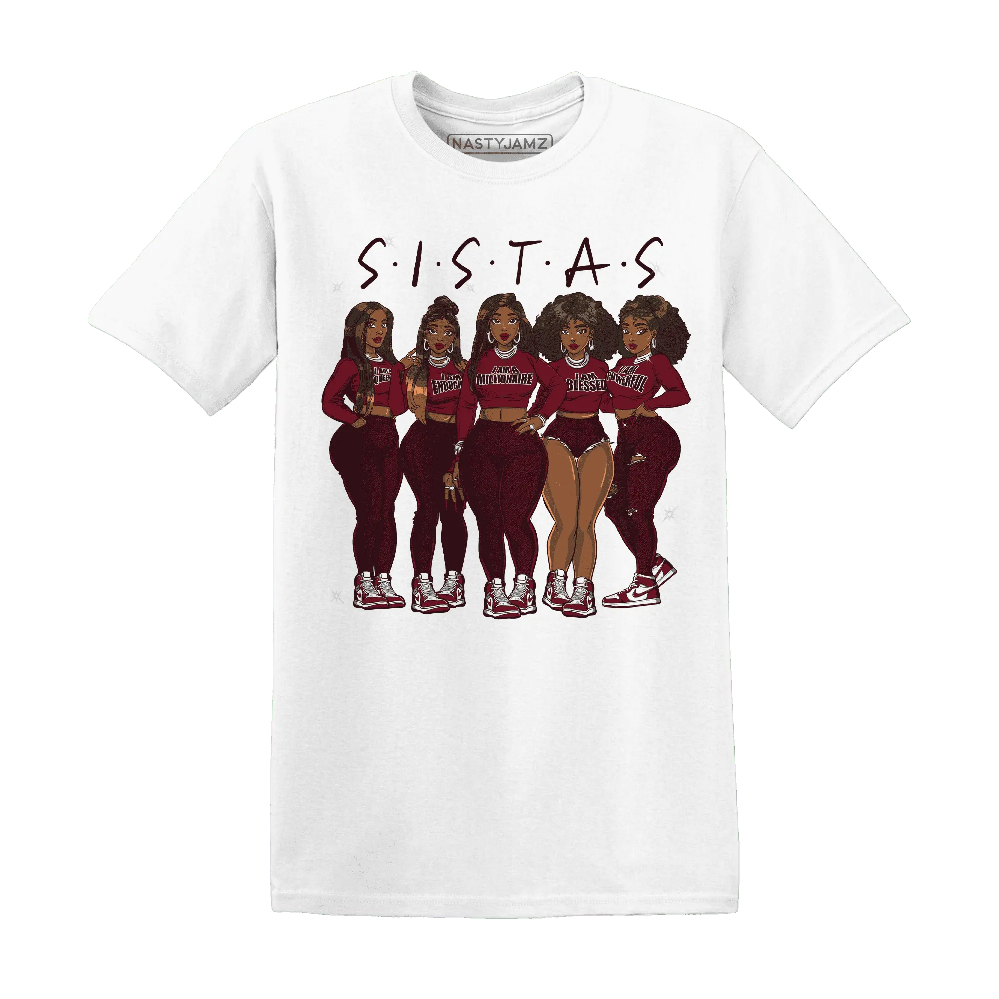 High-White-Team-Red-1s-T-Shirt-Match-Sistas-Melanin-Girl