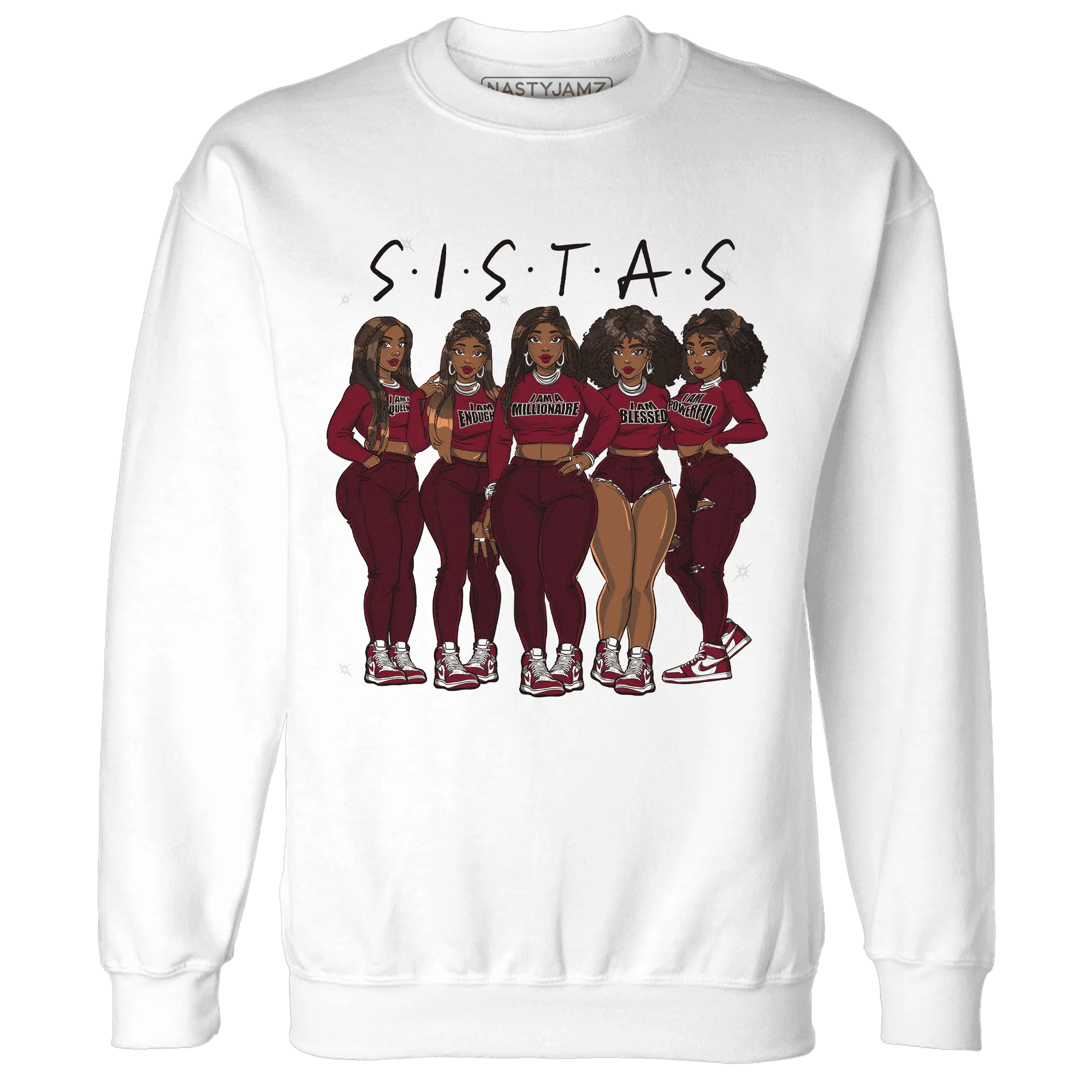 High-White-Team-Red-1s-Sweatshirt-Match-Sistas-Melanin-Girl