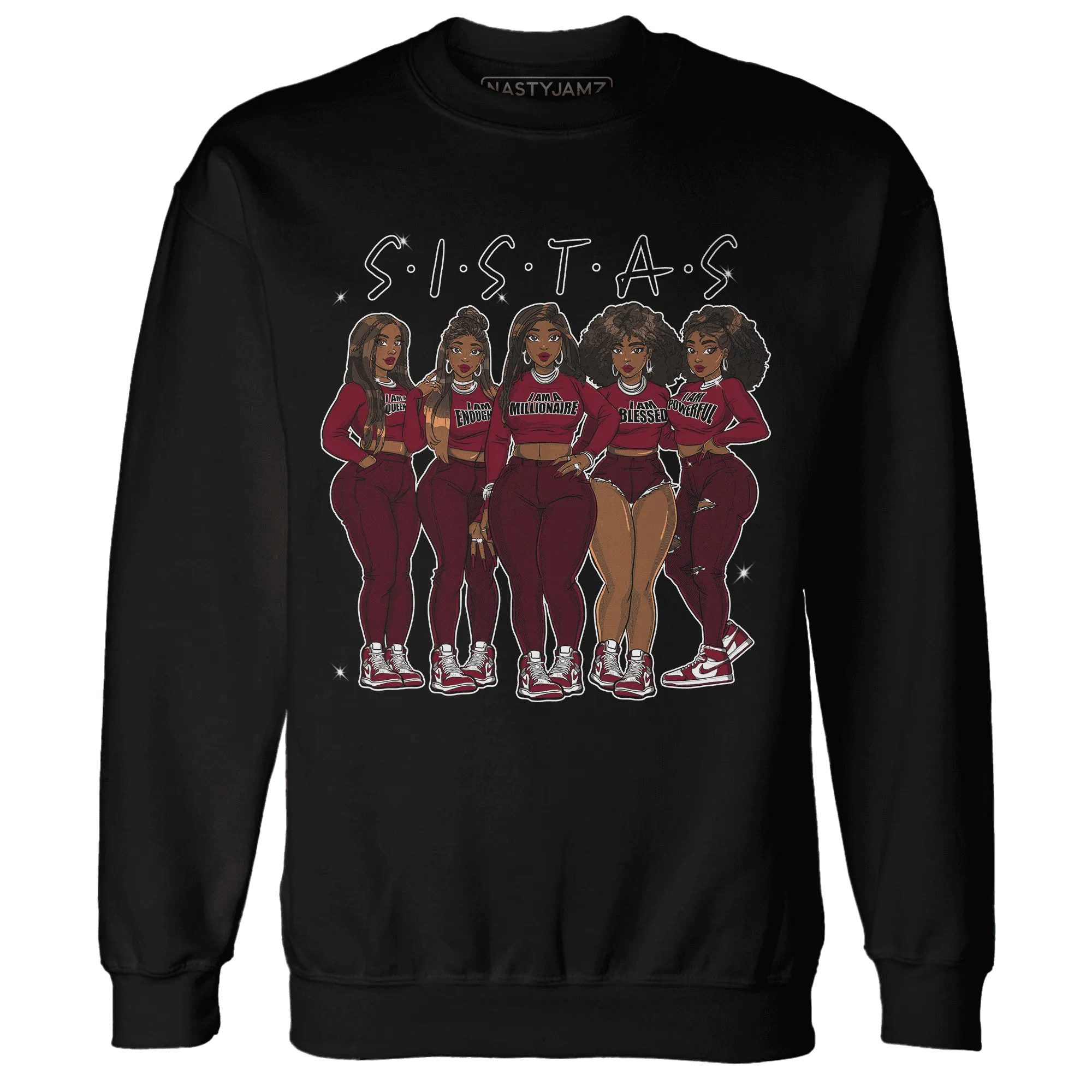 High-White-Team-Red-1s-Sweatshirt-Match-Sistas-Melanin-Girl