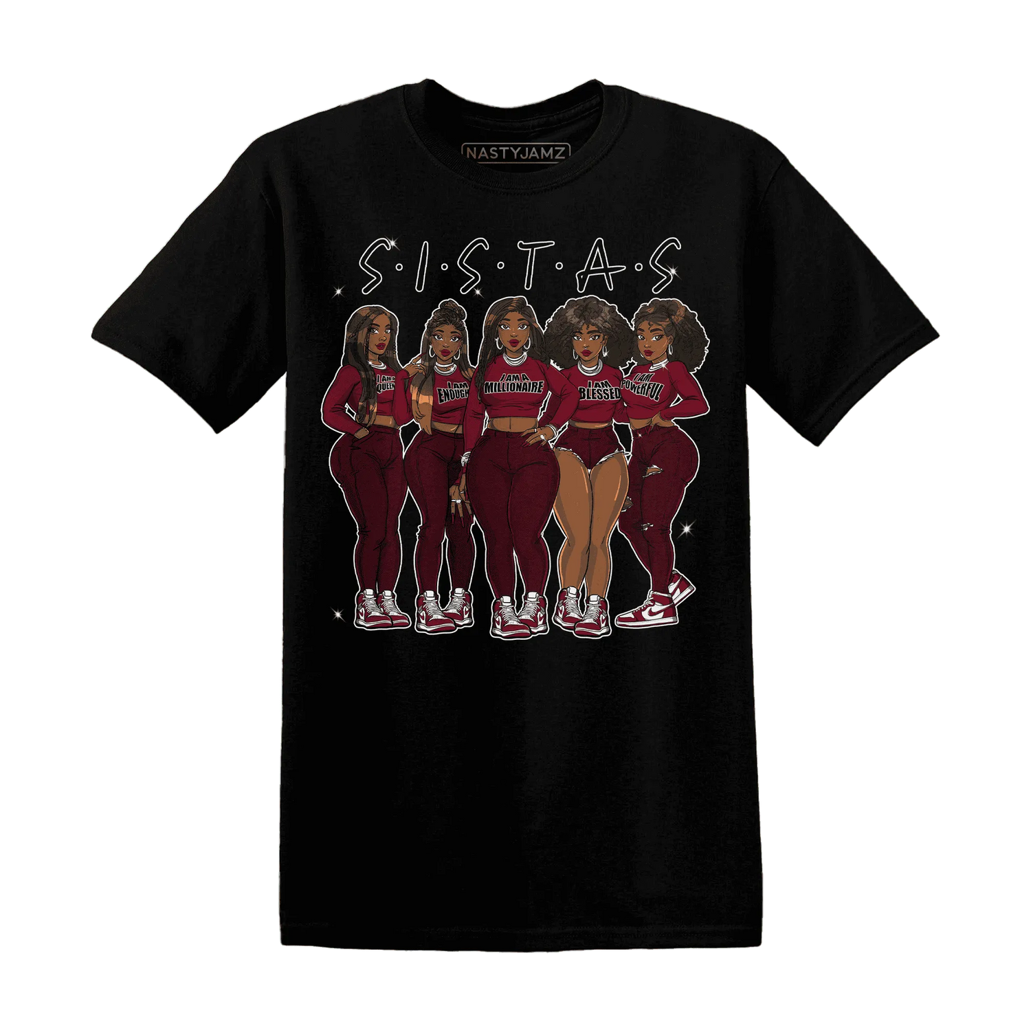 High-White-Team-Red-1s-T-Shirt-Match-Sistas-Melanin-Girl