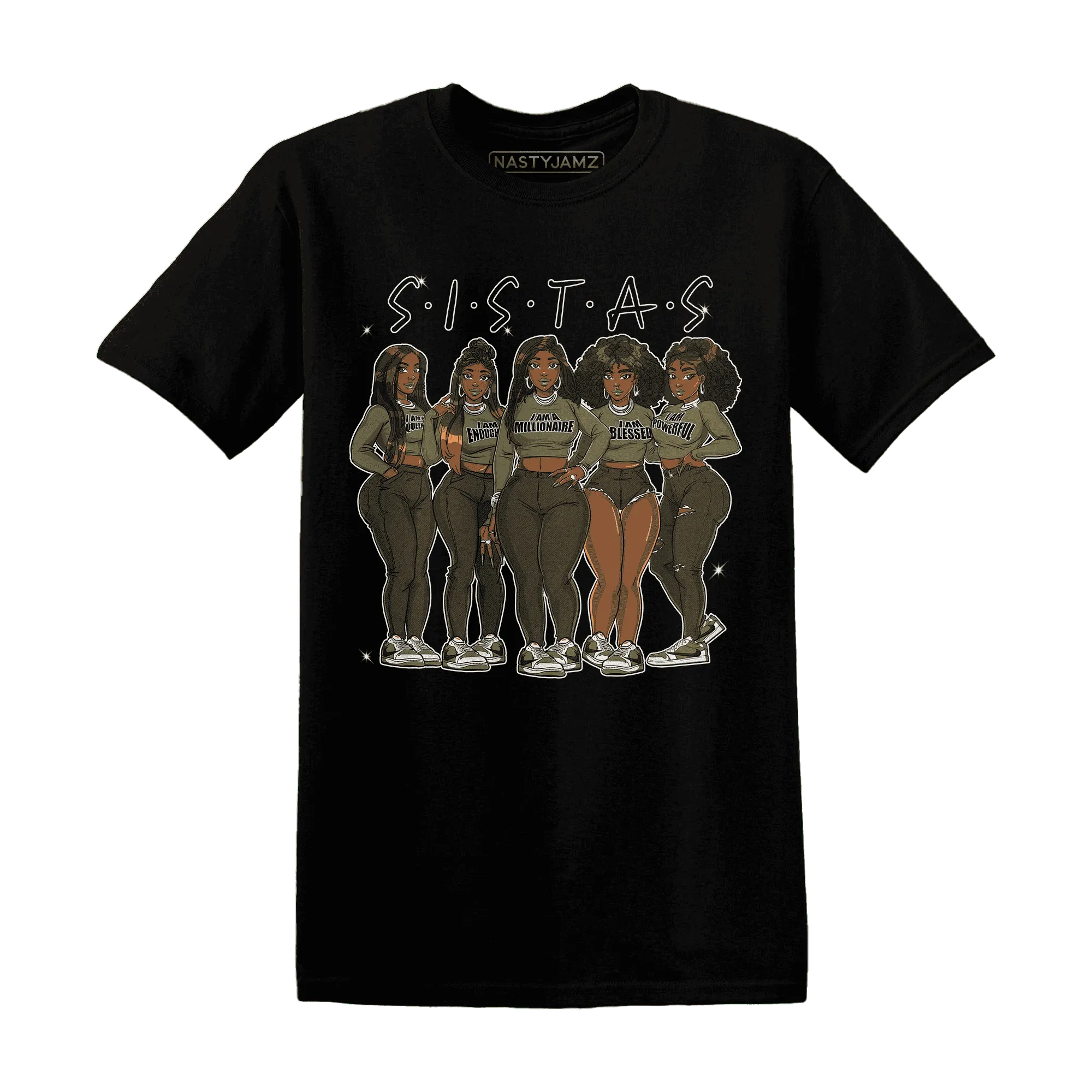 NastyJamz-Medium-Olive-1s-T-Shirt-Match-Sistas-Melanin-Girl