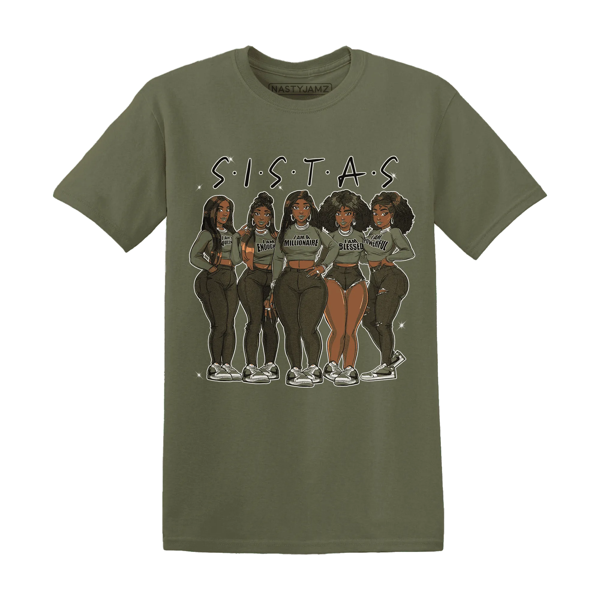 NastyJamz-Medium-Olive-1s-T-Shirt-Match-Sistas-Melanin-Girl