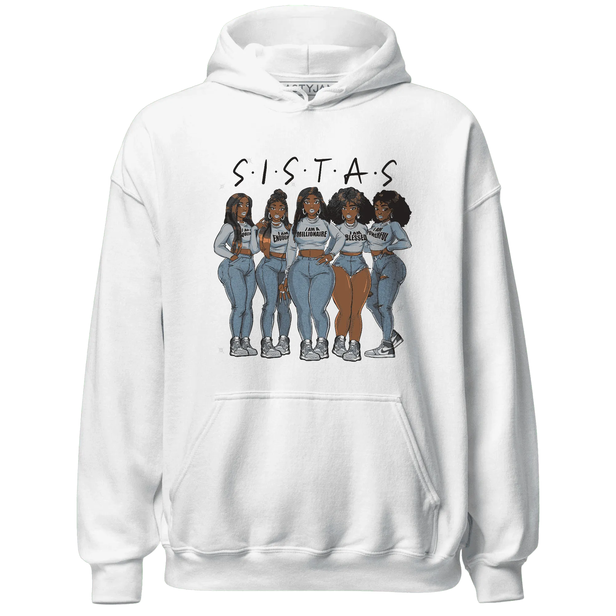 Mid-Diffused-Blue-Grey-1s-Hoodie-Match-Sistas-Melanin-Girl