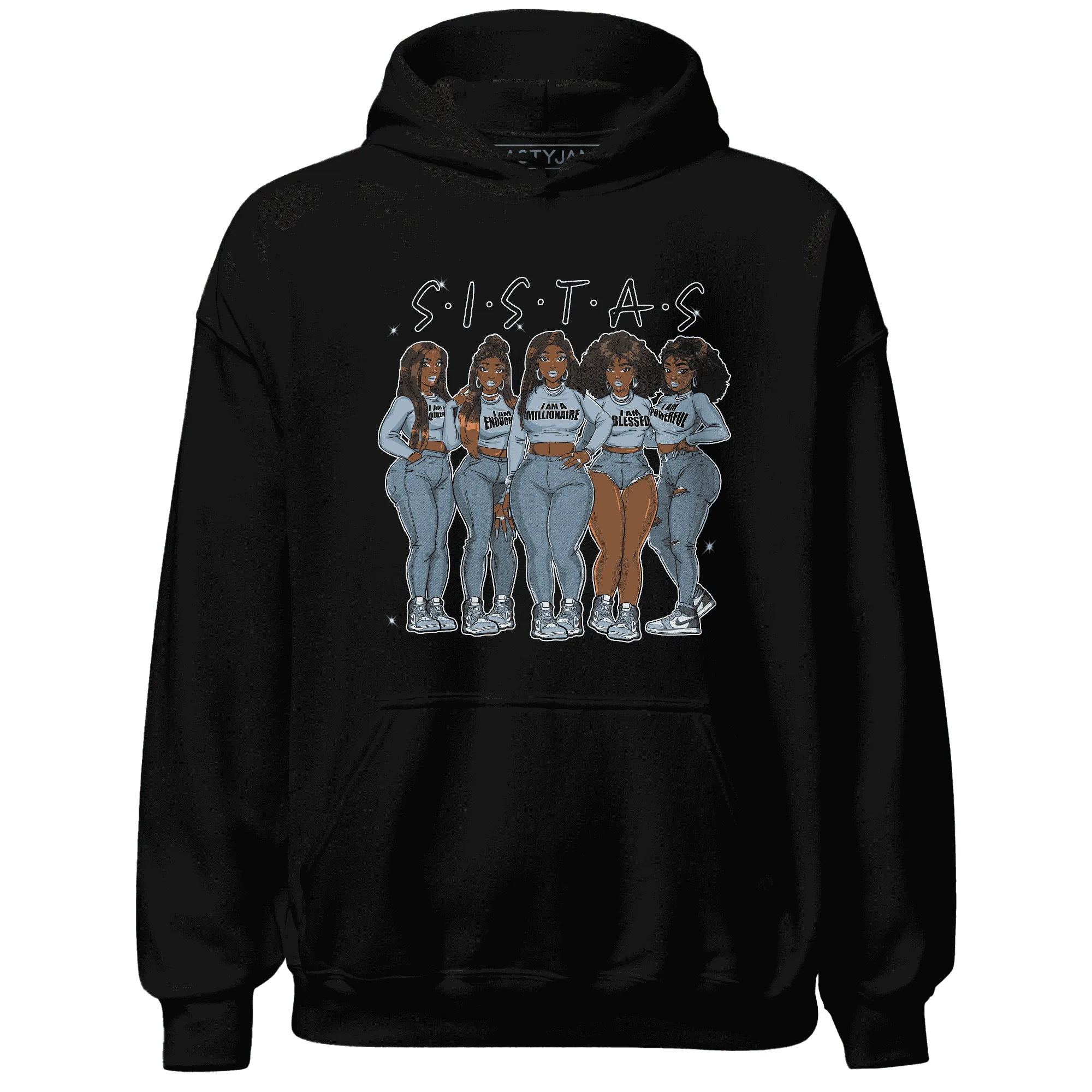 Mid-Diffused-Blue-Grey-1s-Hoodie-Match-Sistas-Melanin-Girl