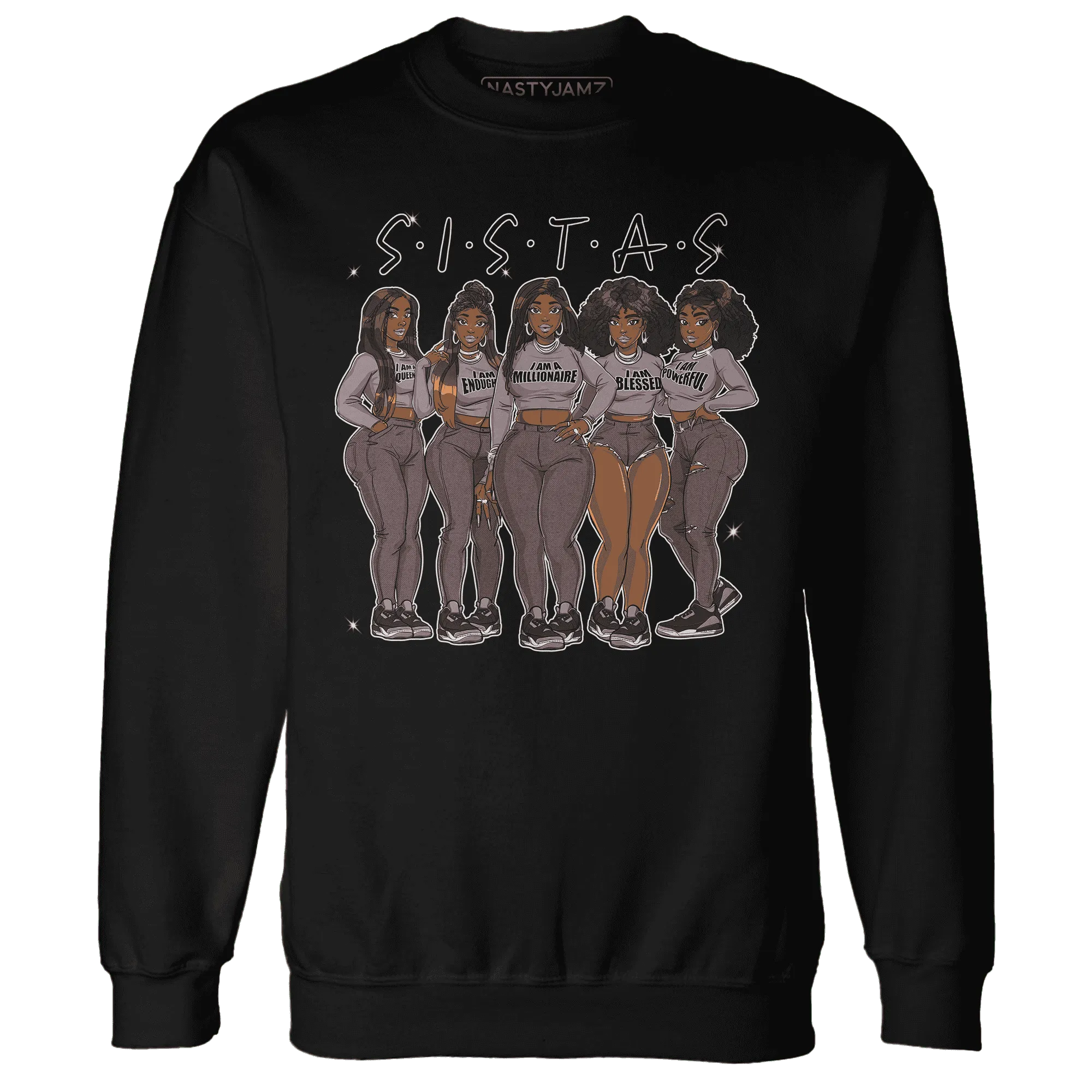 NastyJamz-Black-Violet-Ore-3s-Sweatshirt-Match-Sistas-Melanin-Girl