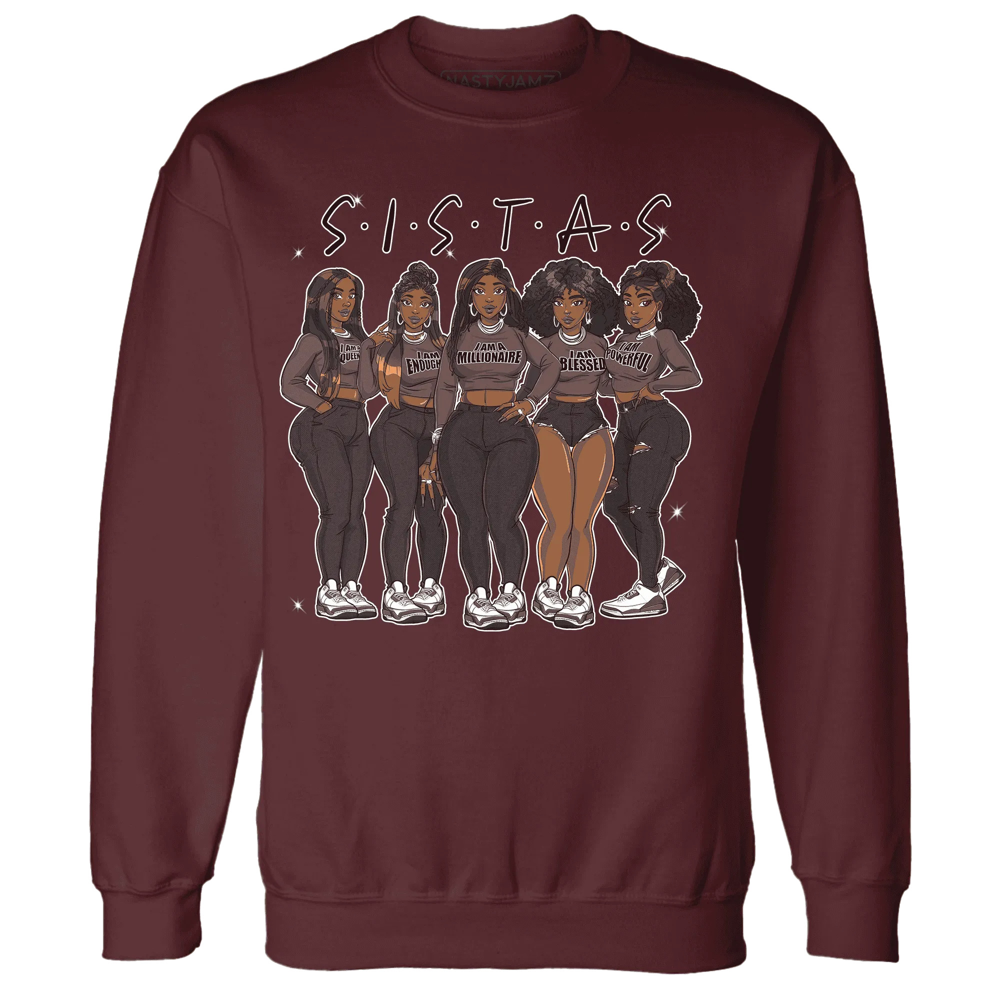 NastyJamz-Burgundy-Crush-3s-Sweatshirt-Match-Sistas-Melanin-Girl