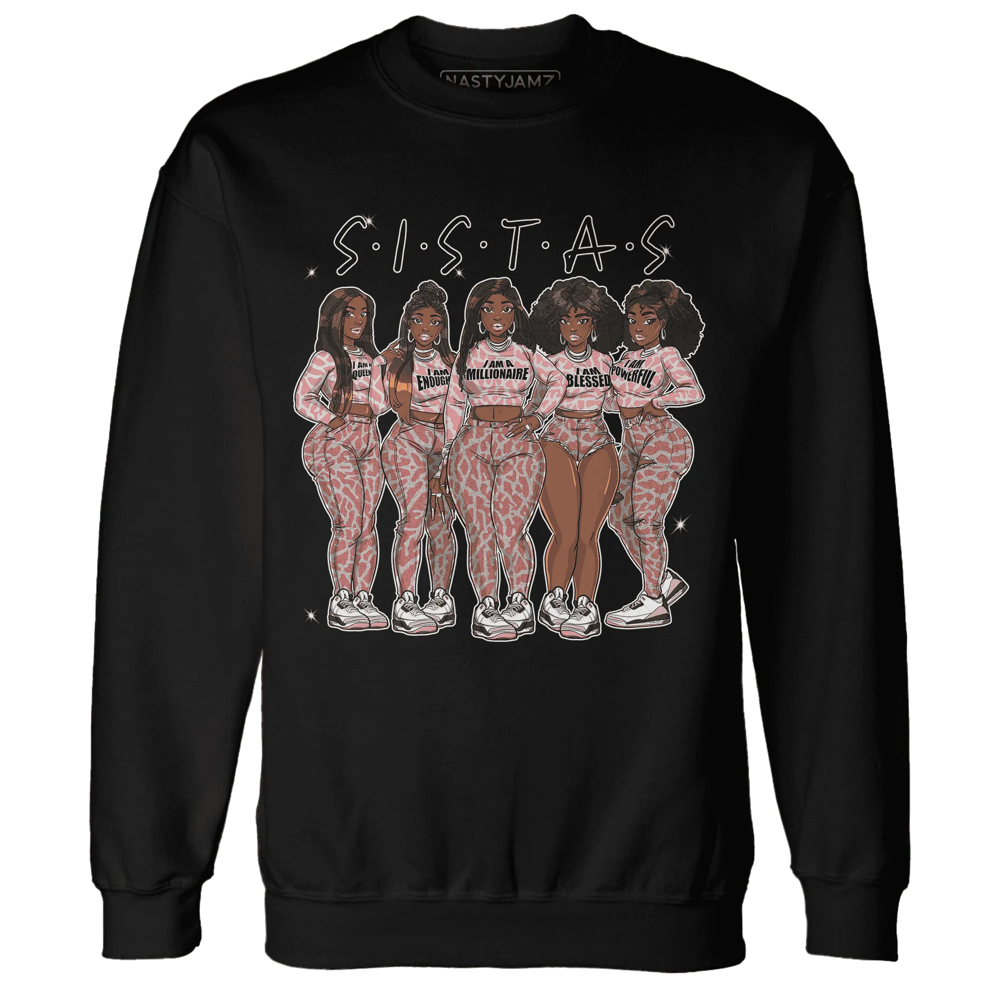 Red-Stardust-3s-Sweatshirt-Match-Sistas-Melanin-Girl