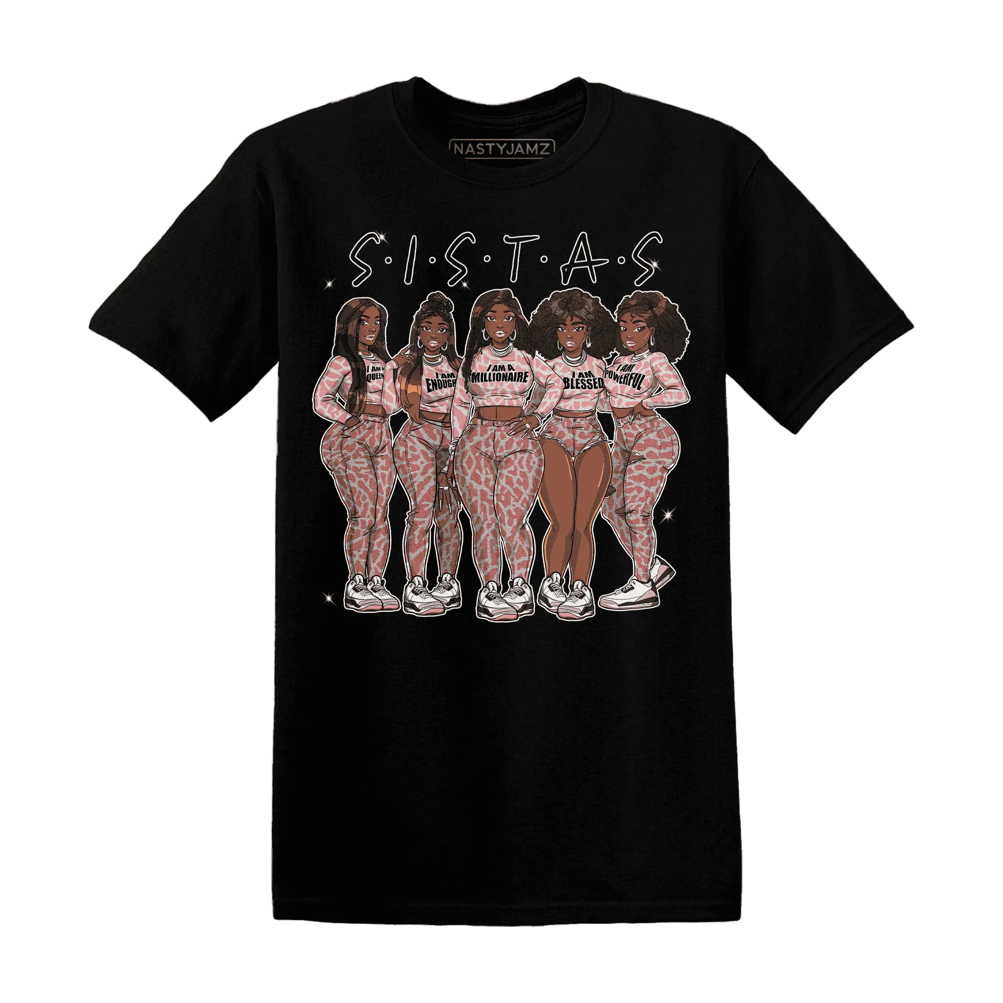 Red-Stardust-3s-T-Shirt-Match-Sistas-Melanin-Girl