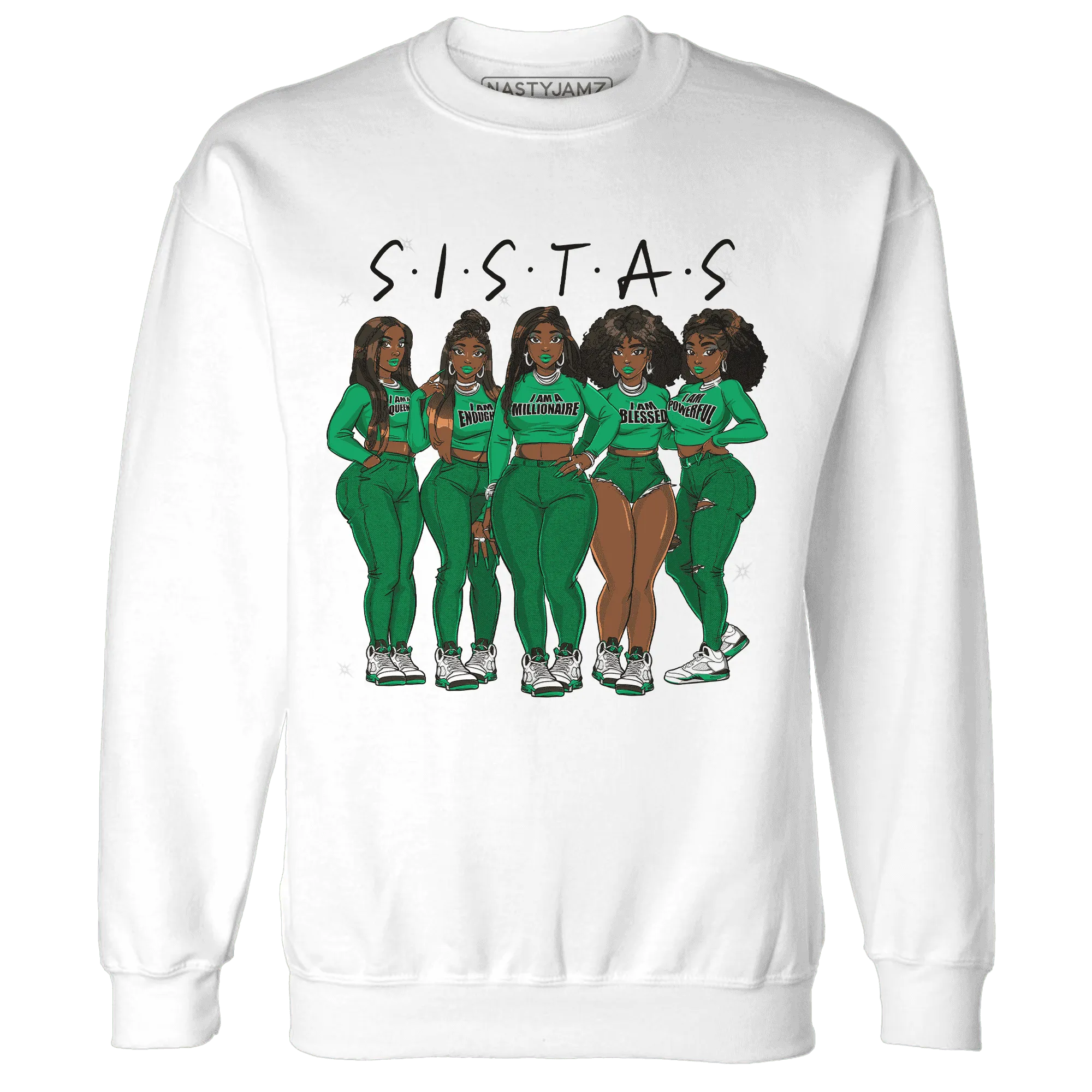 Lucky-Green-5s-Sweatshirt-Match-Sistas-Melanin-Girl