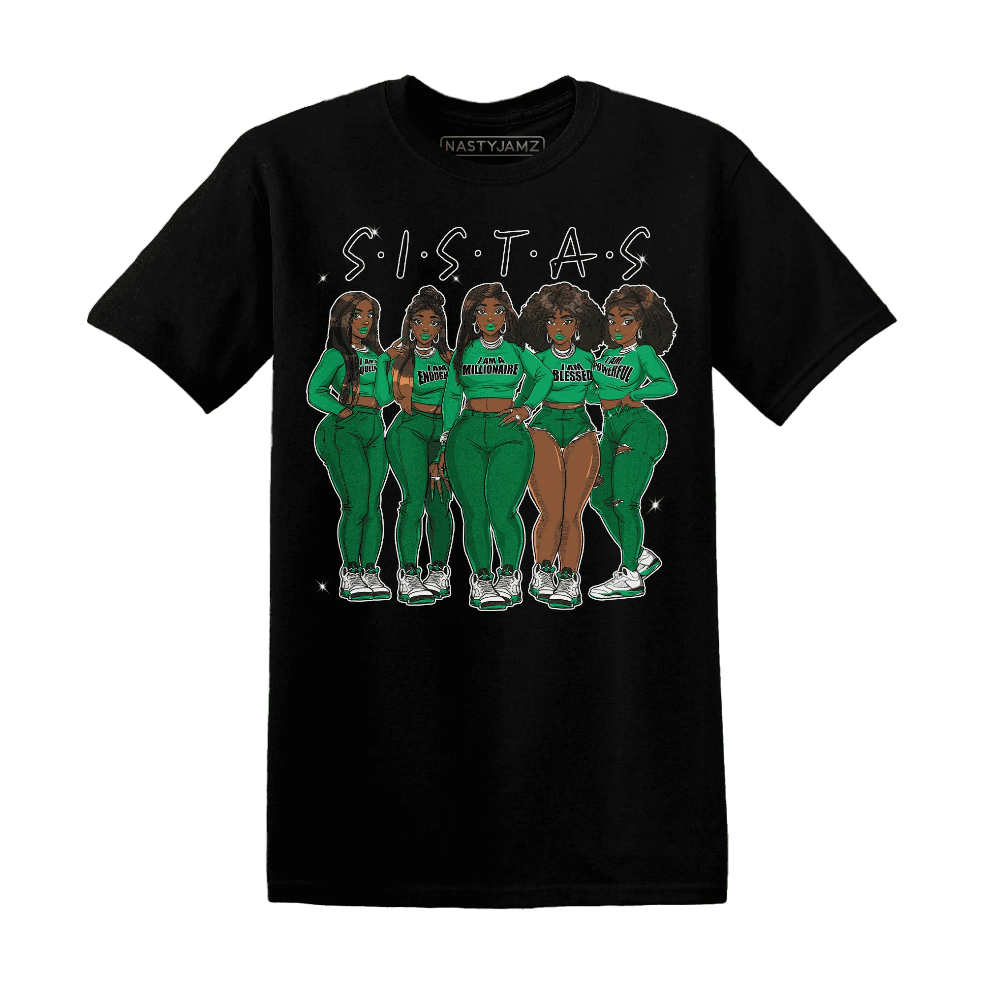 Lucky-Green-5s-T-Shirt-Match-Sistas-Melanin-Girl